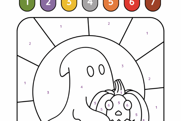 10 Halloween Color By Number Printable Worksheets FREE