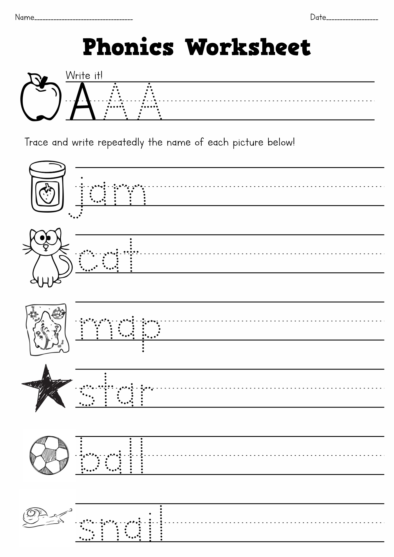 Phonics Workbook Free Printable