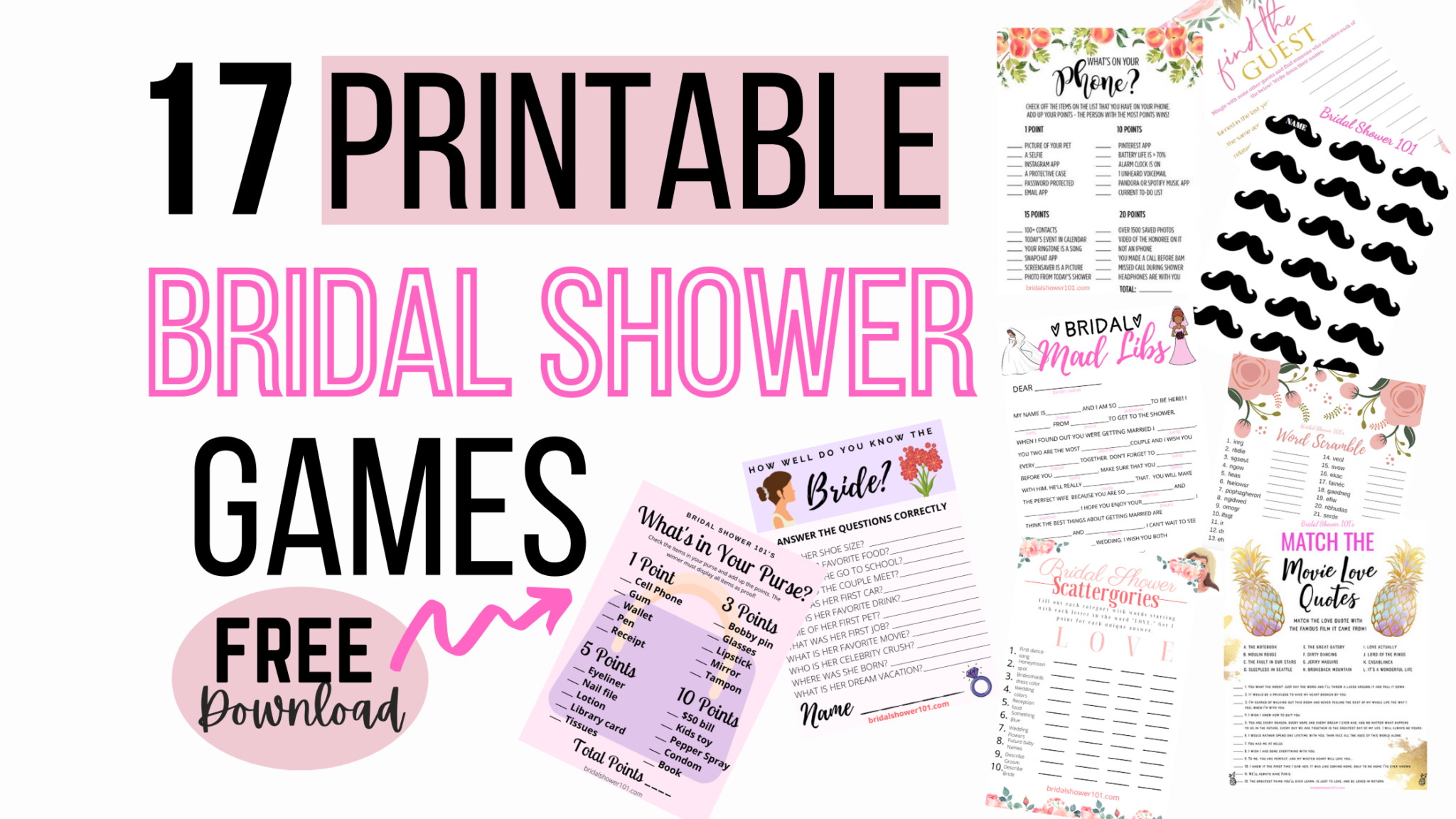 Free Printable Games For Bridal Shower