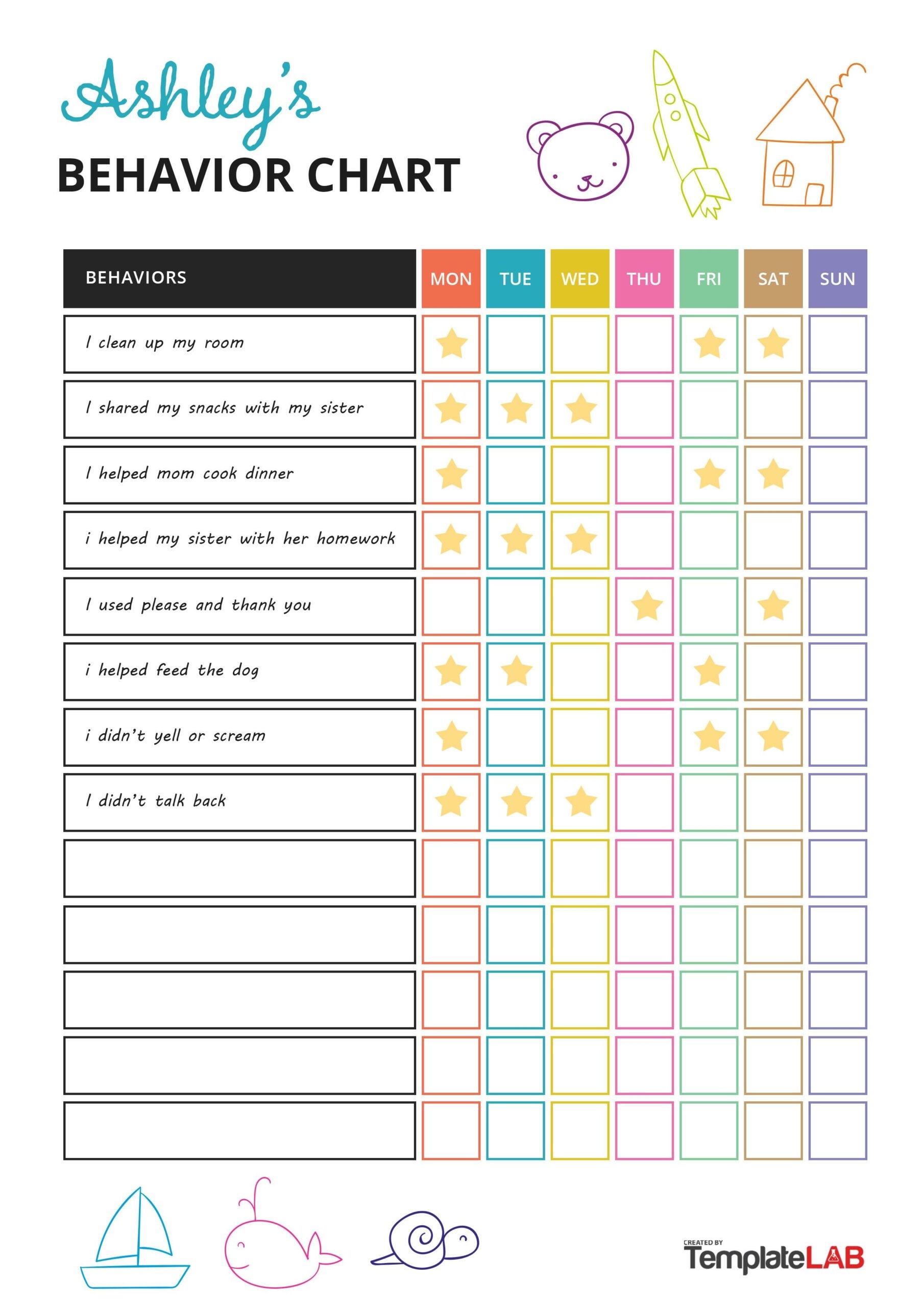Behavior Sticker Chart Printable