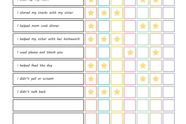 19 Printable Behavior Chart Templates for Kids TemplateLab Worksheets Library