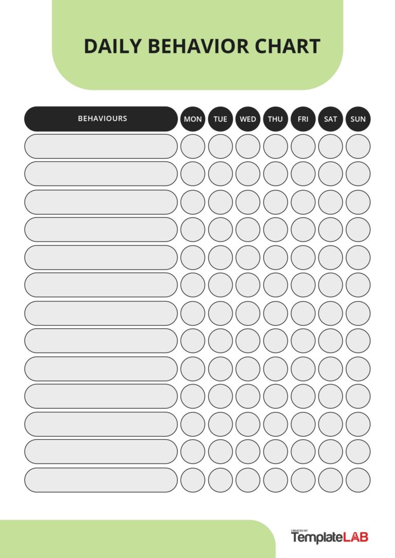 19 Printable Behavior Chart Templates for Kids TemplateLab Worksheets Library