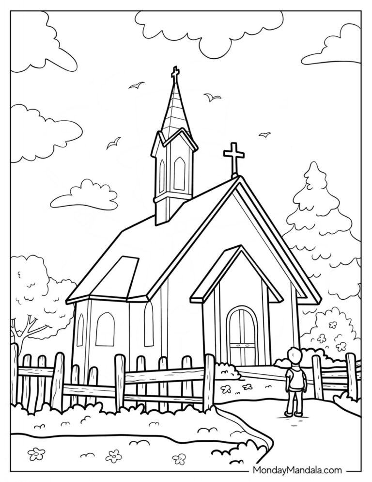 20 Church Coloring Pages Free PDF Printables 