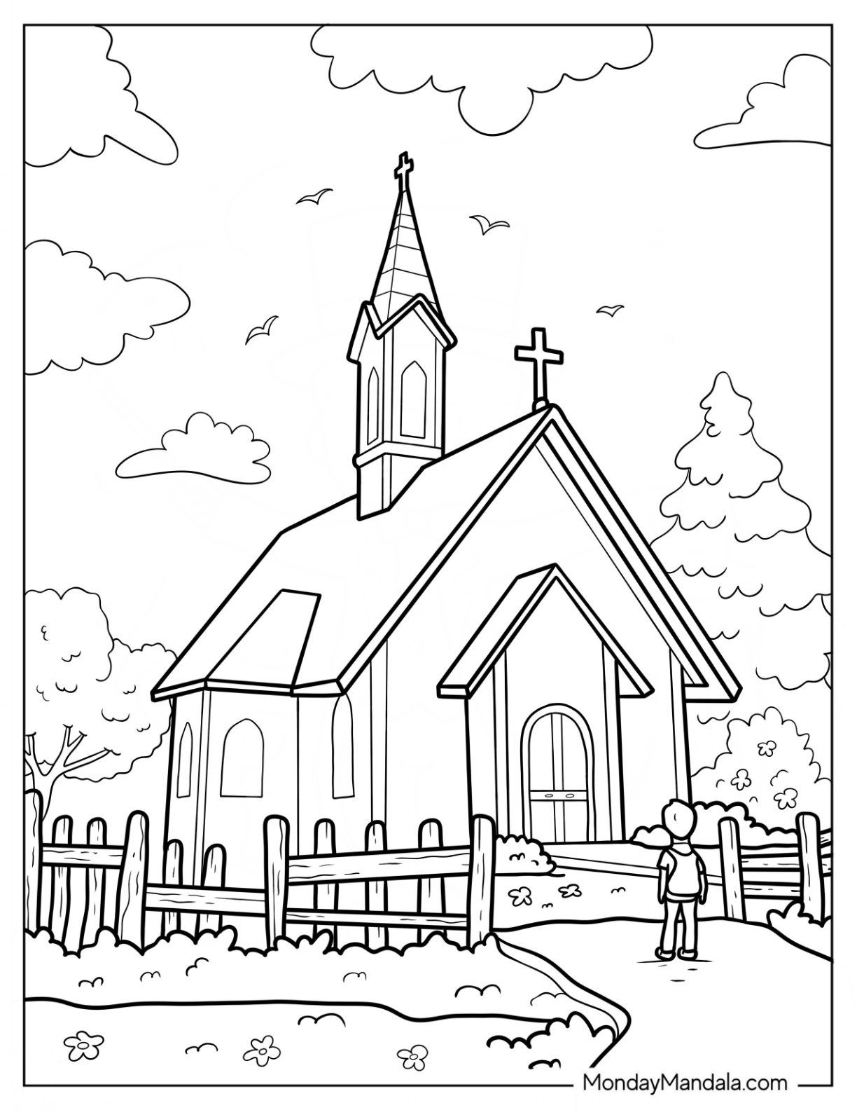 20 Church Coloring Pages Free PDF Printables