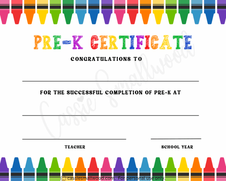 20 Preschool And Kindergarten Graduation Certificates FREE PRINTABLE Cassie Smallwood
