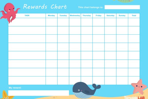 22 Printable Reward Charts For Kids PDF Excel U0026 Word