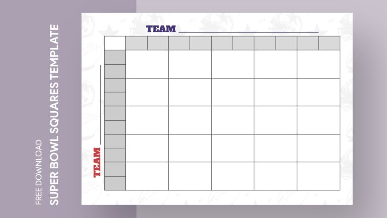 25 Square Football Grid Free Google Docs Template Gdoc io