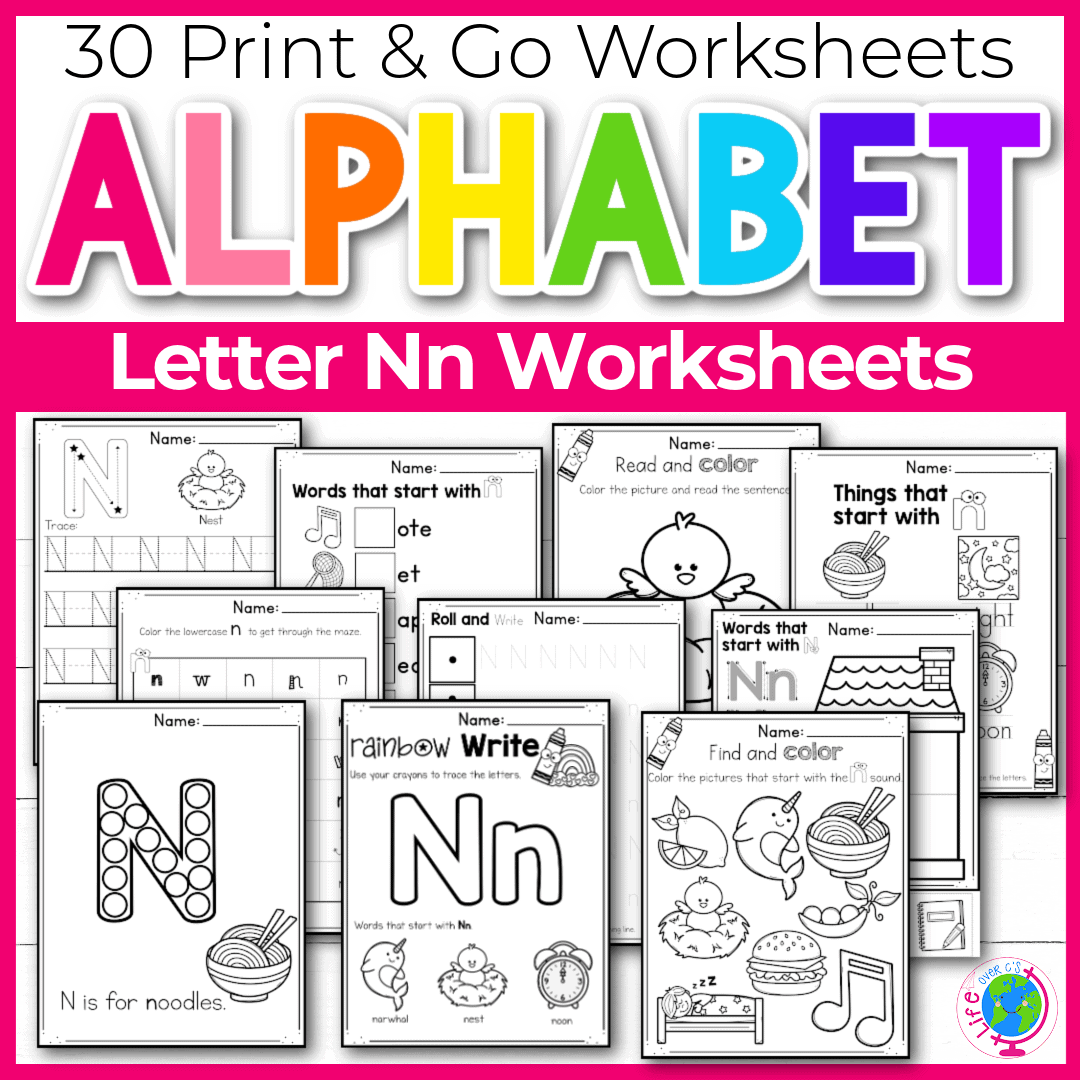 Letter N Free Printable Worksheets