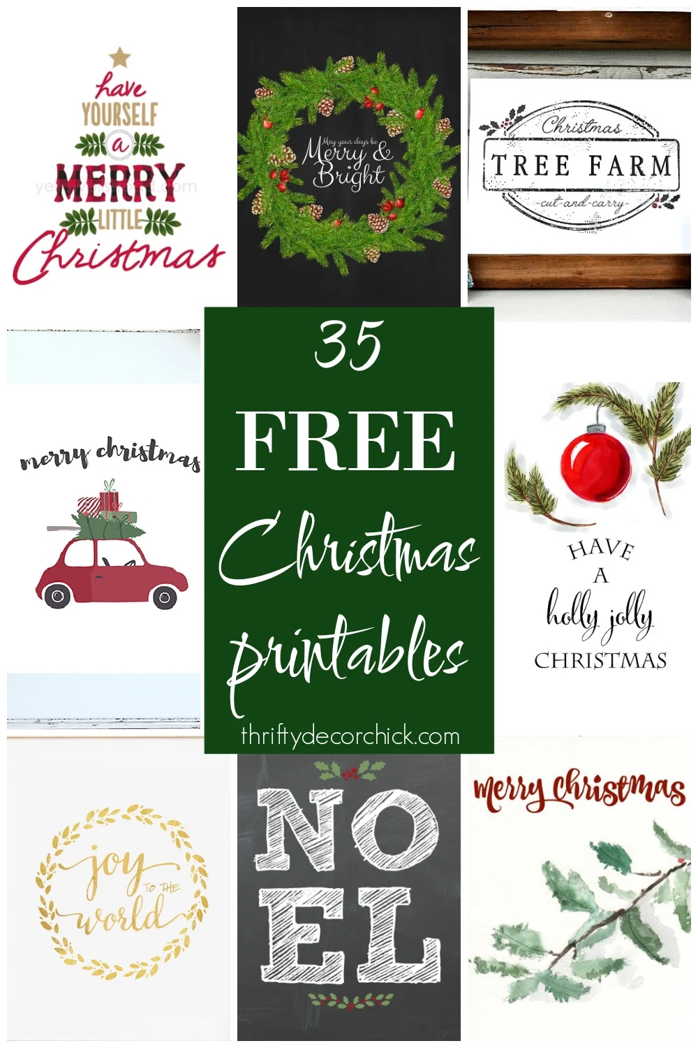 35 FREE Christmas Printables To Deck Your Halls Thrifty Decor
