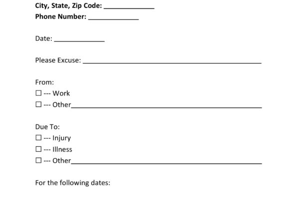 36 Free Doctor Note Templates for Work Or School