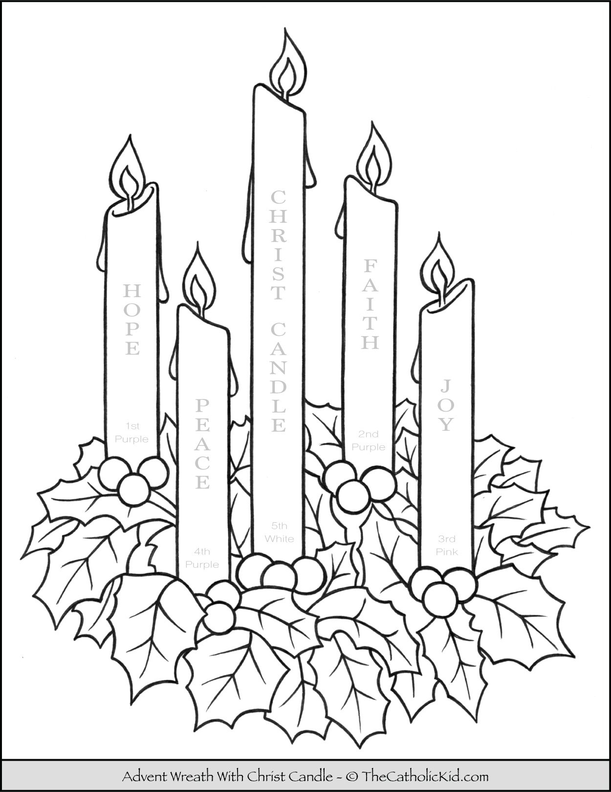 Advent Wreath Coloring Page With Candle Names U0026 Meanings