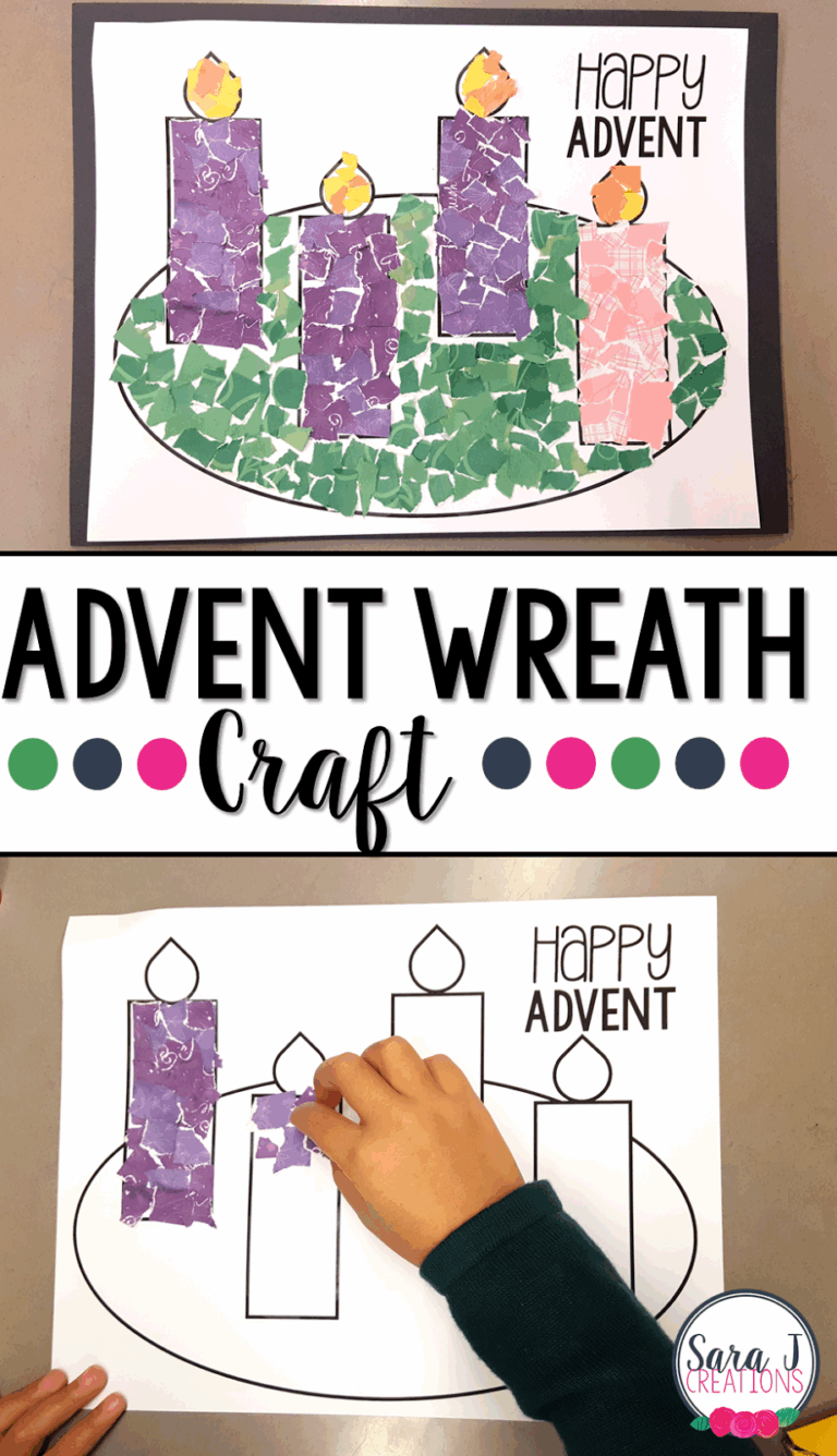 Advent Wreath Rip Art Craft Sara J Creations