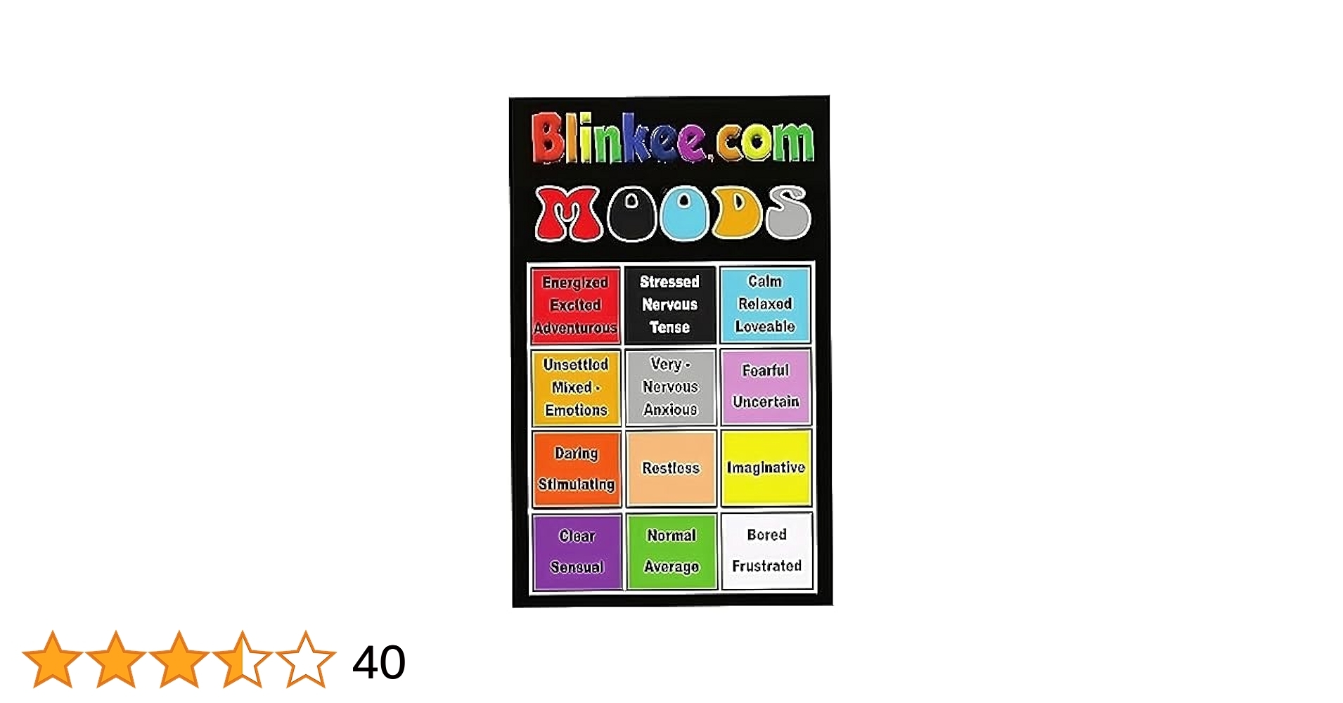 Amazon Blinkee Mood Ring Color Chart For Seventies Mood Rings 