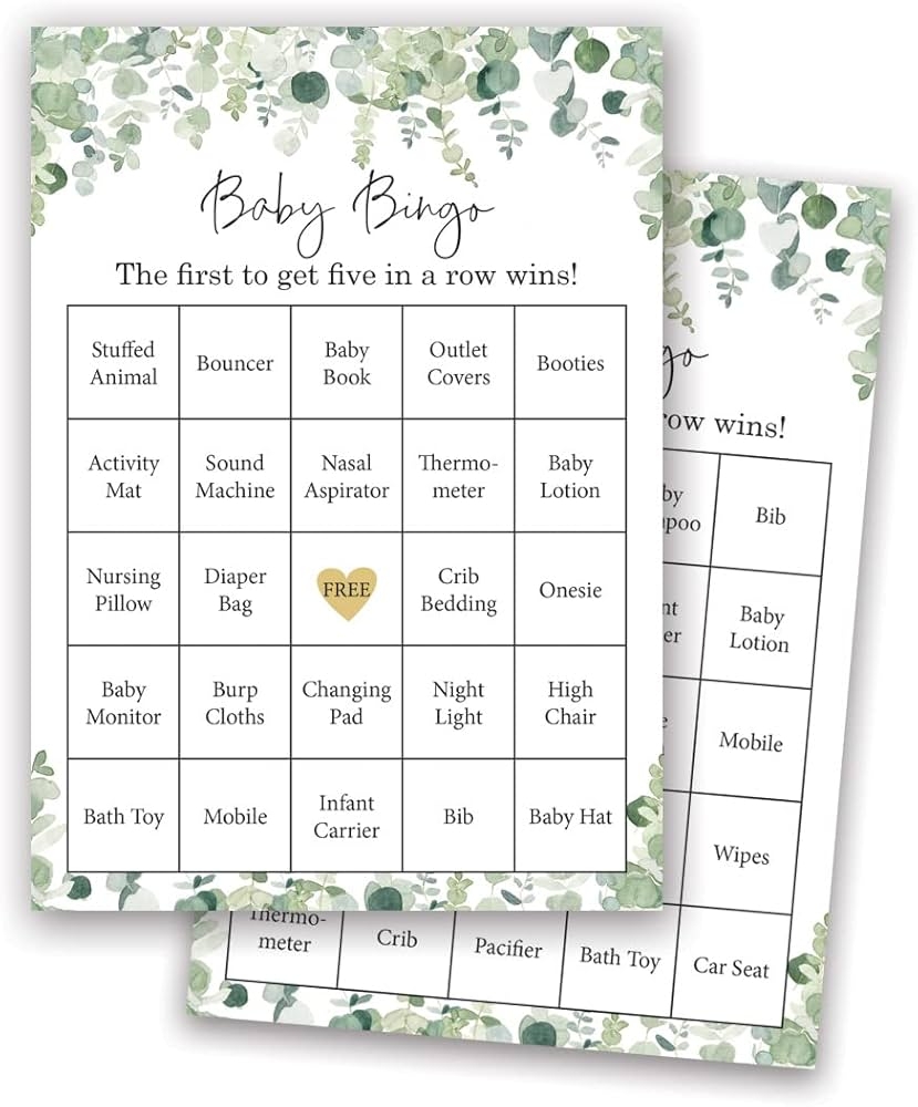 Amazon InvitationHouse 60 Prefilled Baby Shower Bingo Cards 