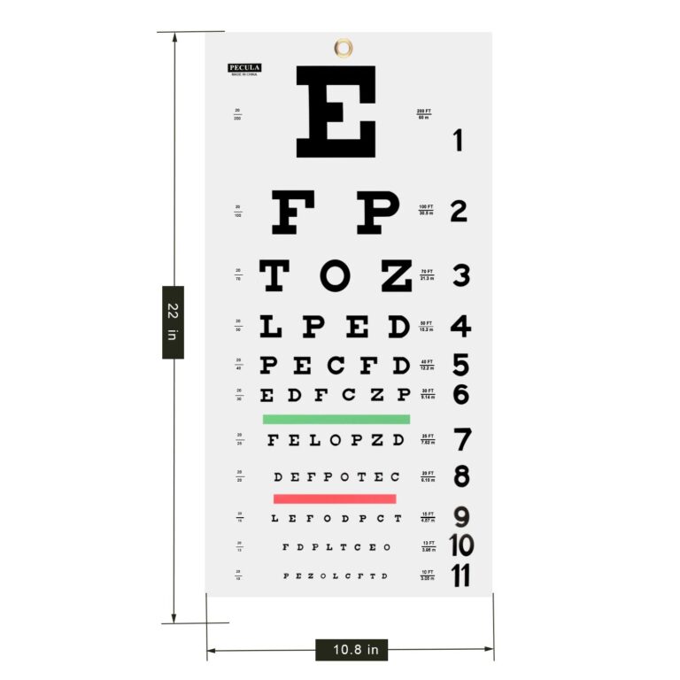 Amazon PECULA Eye Chart For Exams Snellen Wall Chart 20 Feet 11 X 22 In Industrial U0026 Scientific