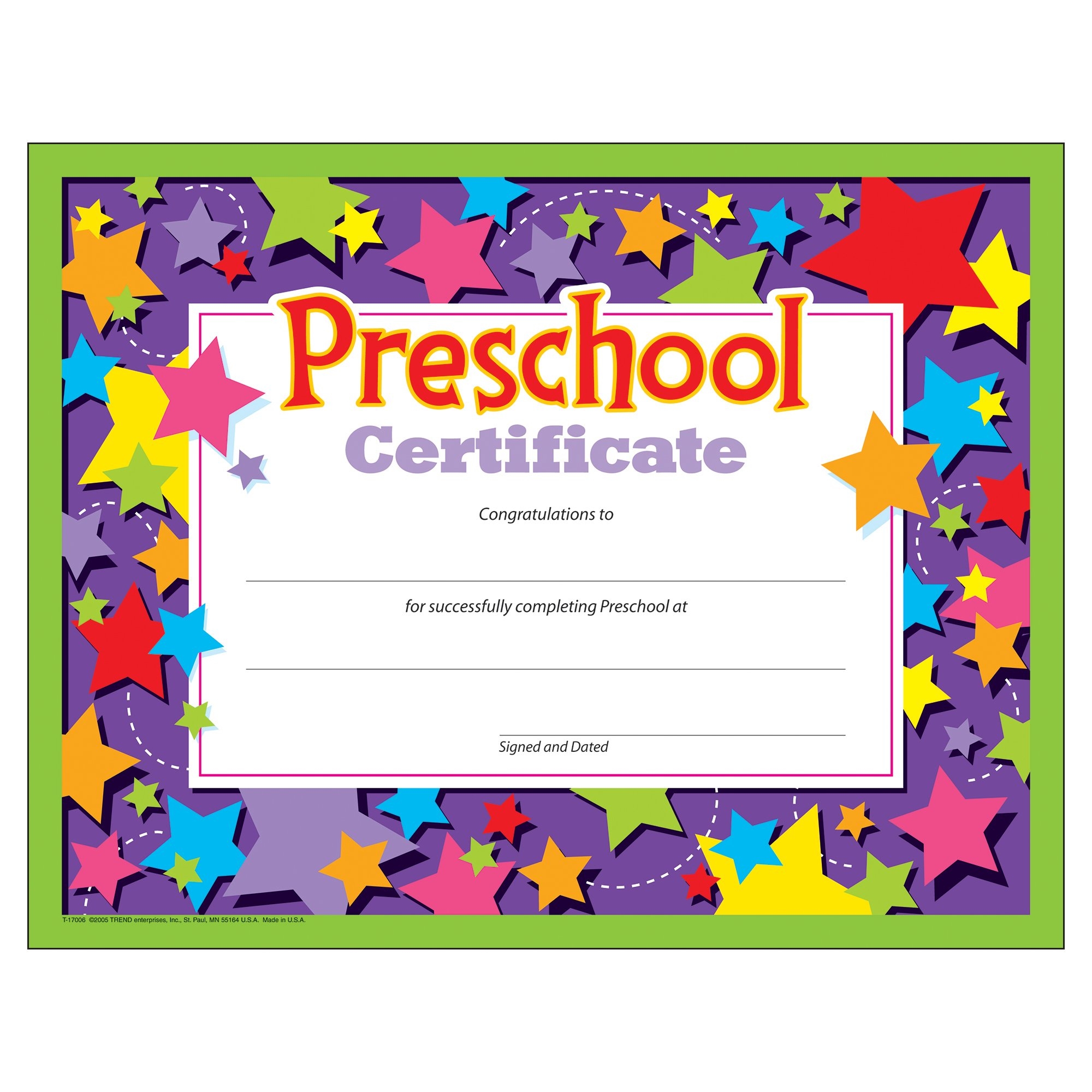Amazon Preschool Certificates Pack Of 30 Blank Certificates Office Products