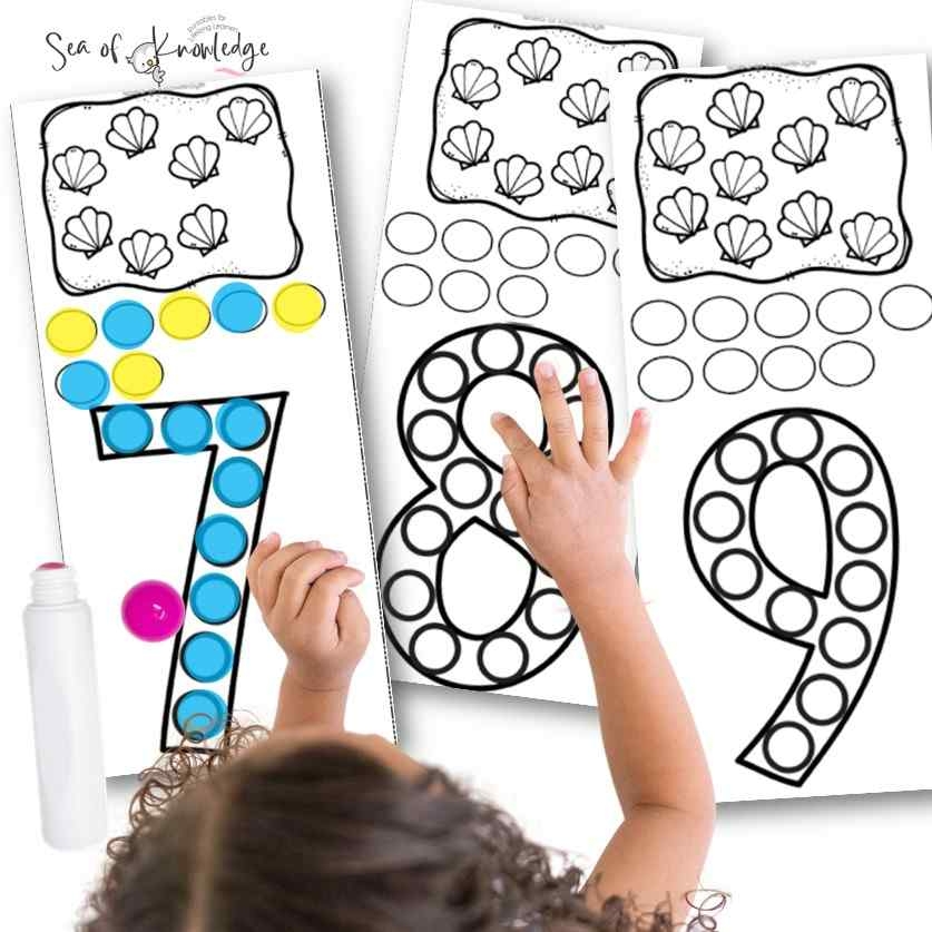 Beach Counting Printable Seashell Do A Dot Task Cards