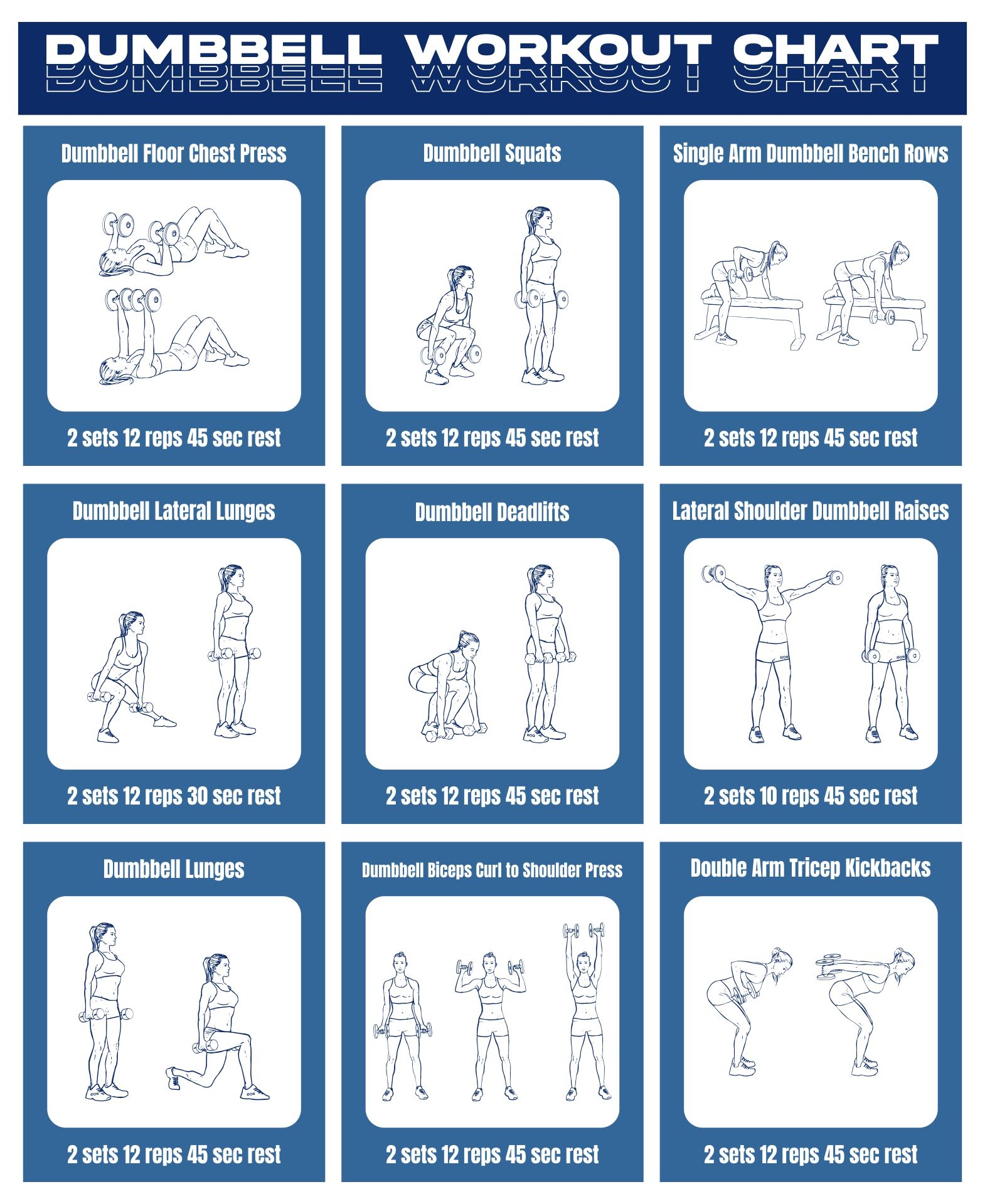 Dumbbell Exercise Printable Chart