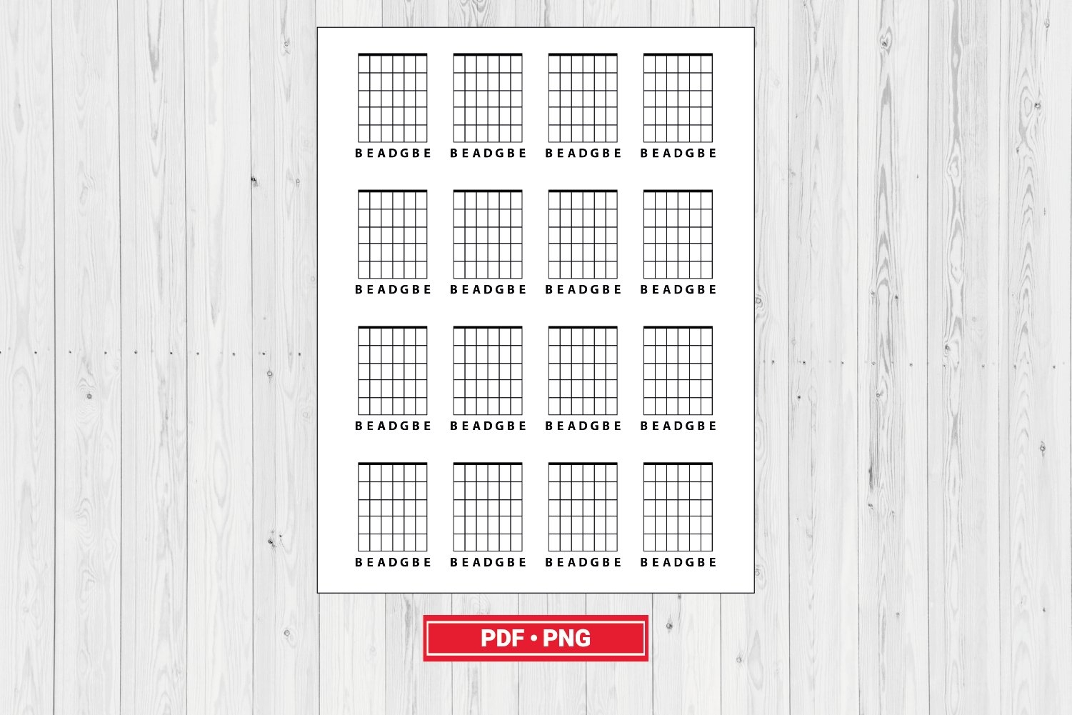 Blank Printable 7 String Bass Guitar Chord Charts PDF
