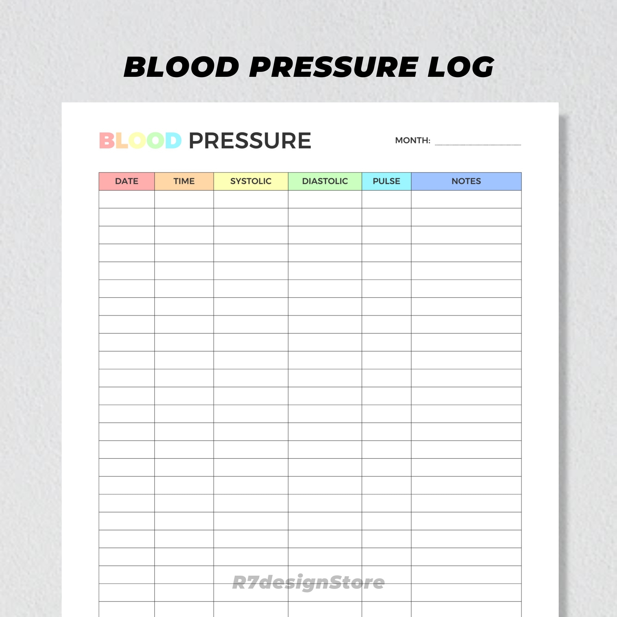 Blood Pressure Log Tracker Printable High Blood Pressure Record Journal Medical Chart Heart Rate Tracking Daily Hypertension BP Check Etsy Australia