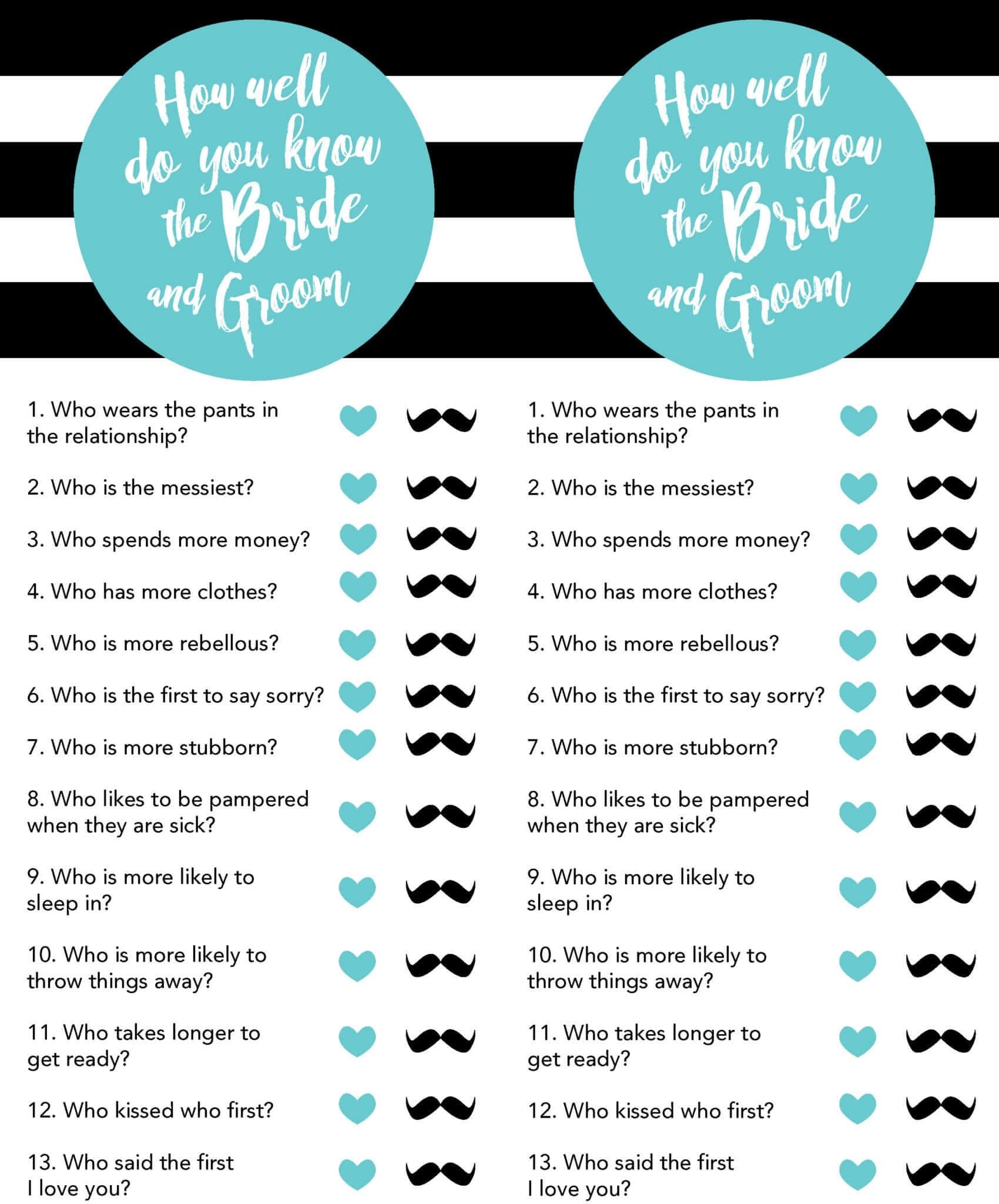 Free Bridal Shower Printables