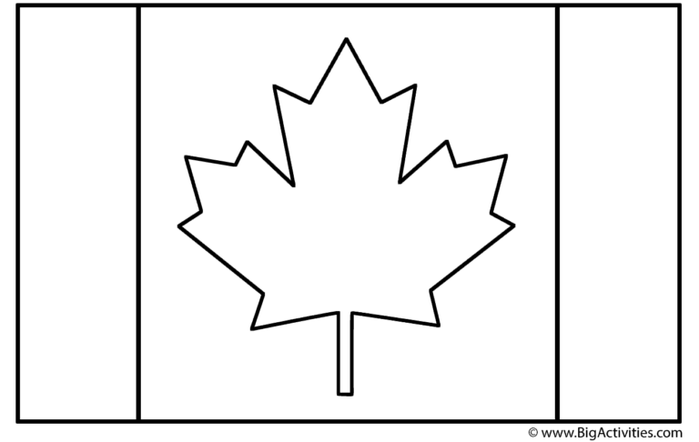 Canadian Flag Coloring Page Canada Day 