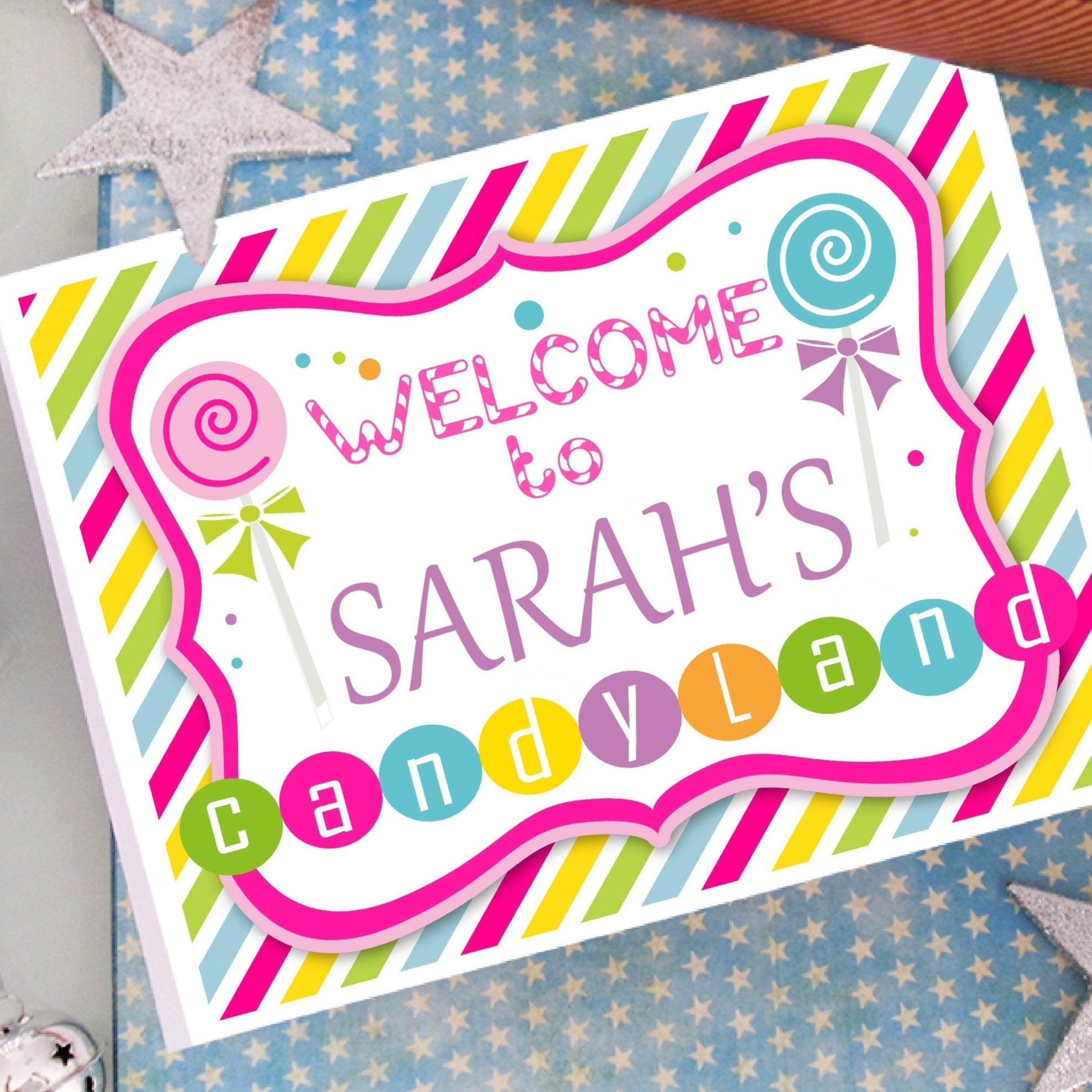 CandyLand Printable Welcome Sign Candy Shoppe Backyard Sign E076