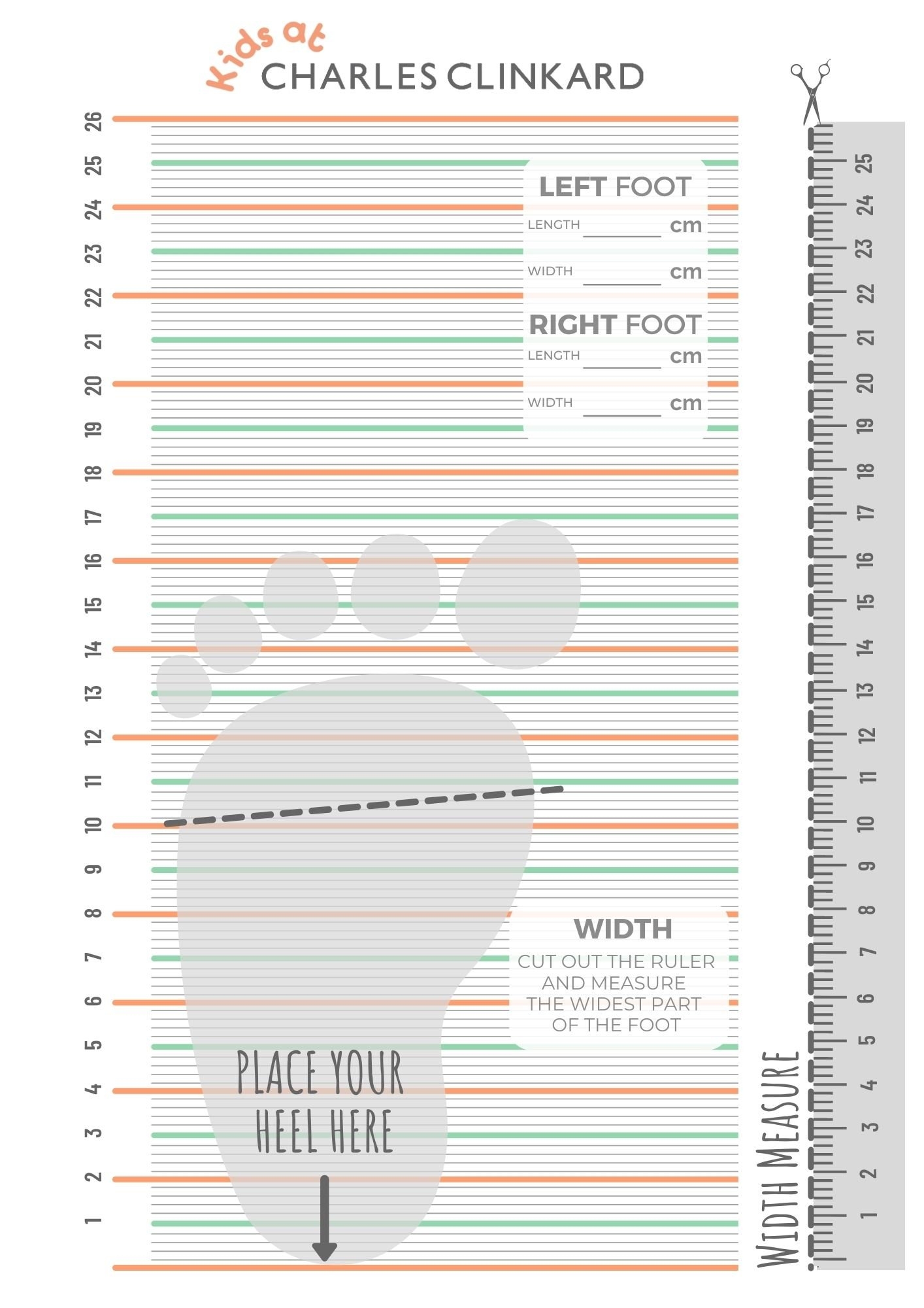 Children s Foot Measurement Chart On Sale