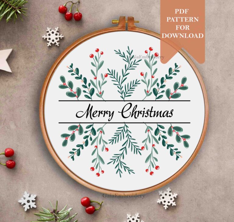 Christmas Embroidery Pattern Pdf For Download Printable Template 
