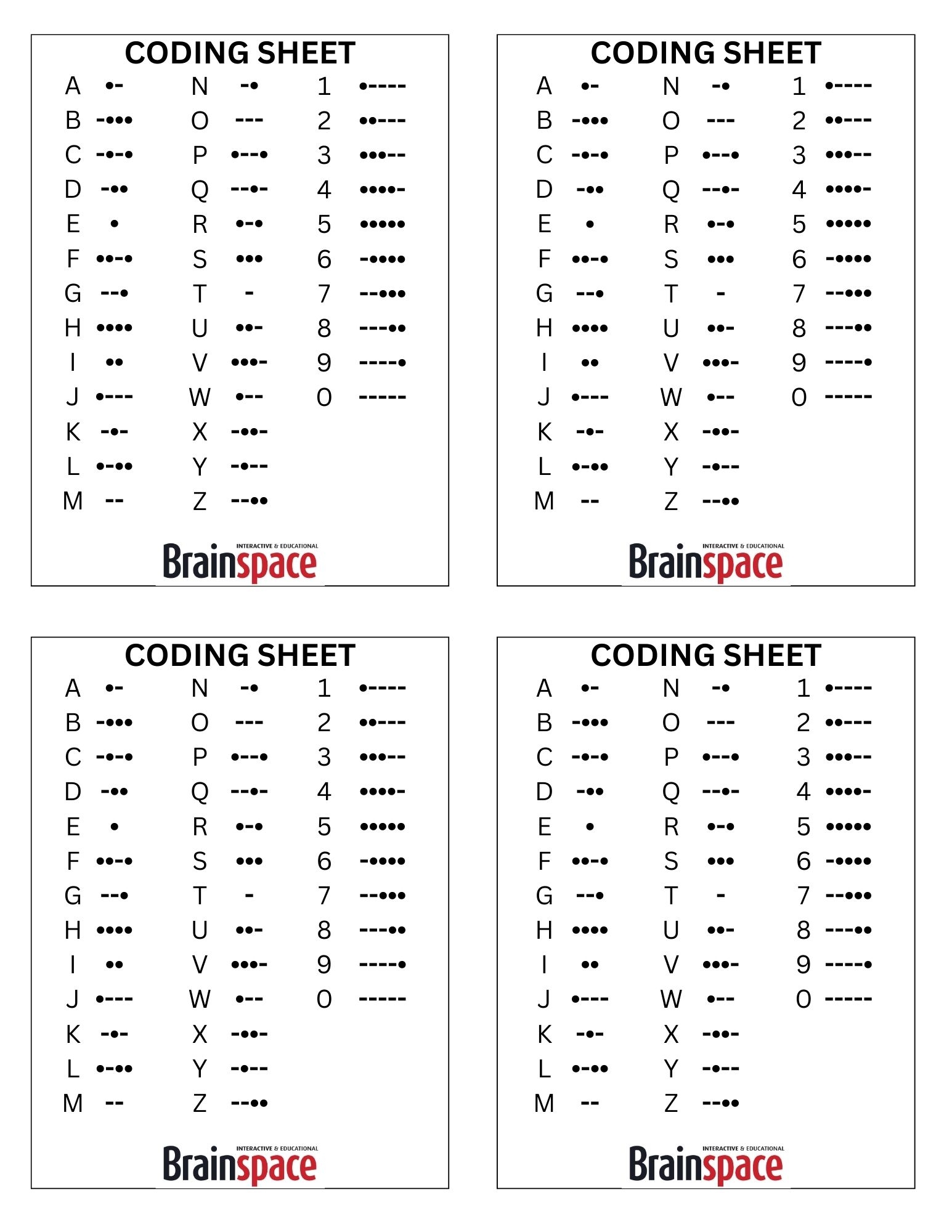 Coding Sheet Morse Code Bracelet Brainspace Magazine 