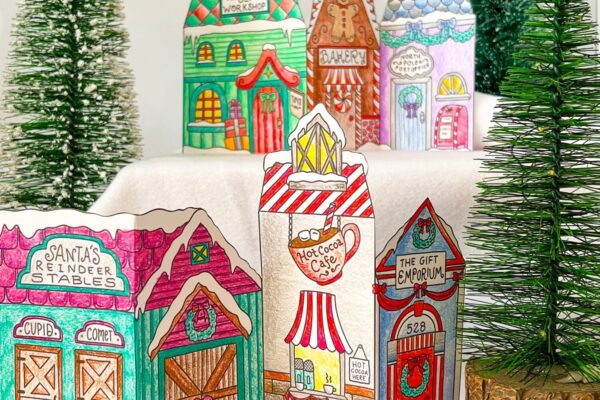 Color Your Own Christmas Village Free Printable Coloring Pages