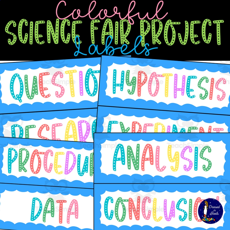Colorful Science Fair Project Labels