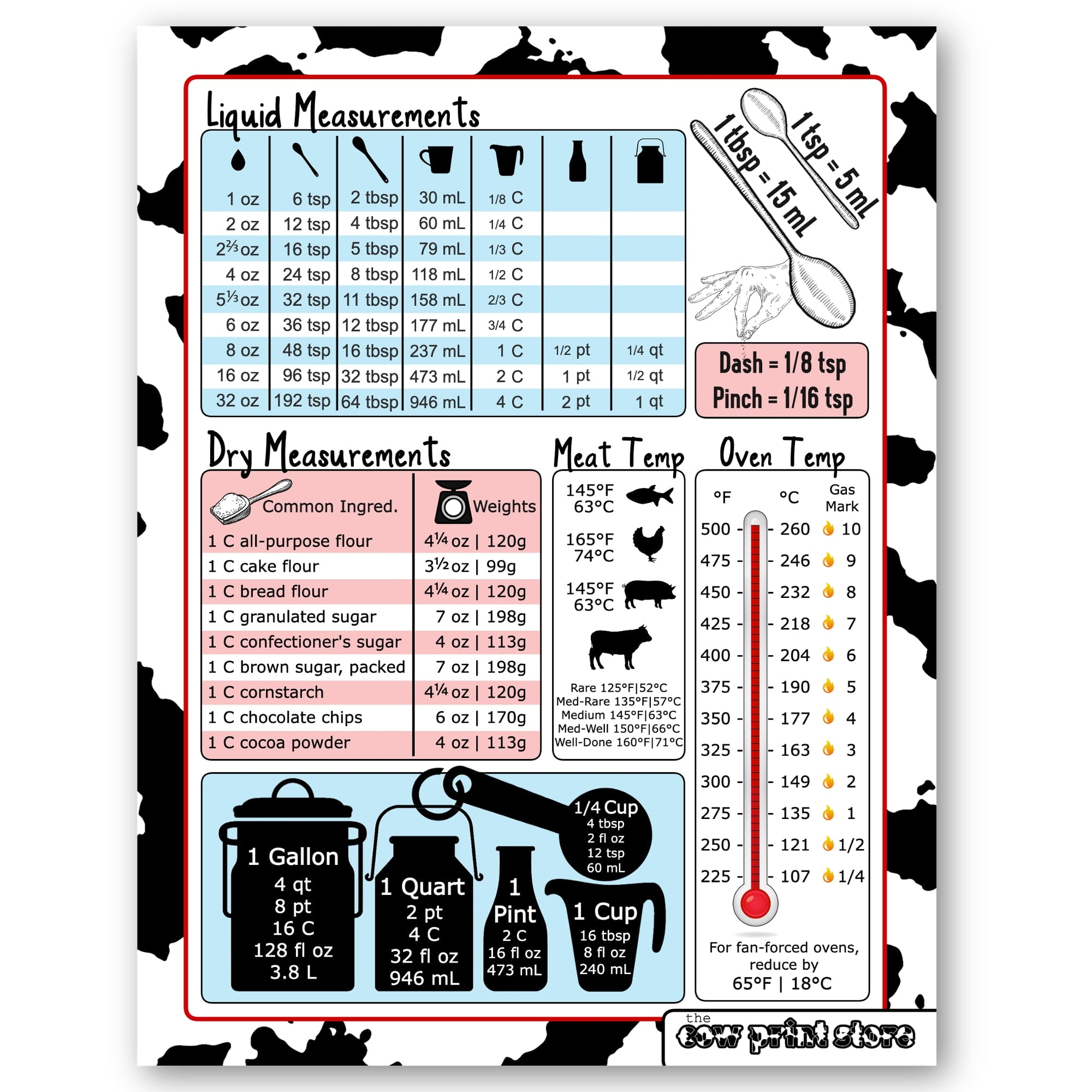 Printable Cooking Measurement Conversion Chart