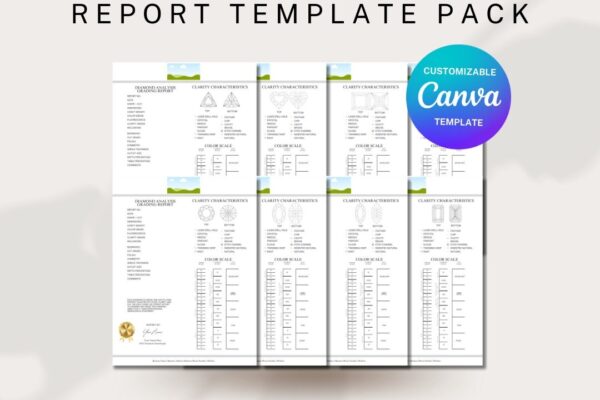 Diamond Grading Report Template 8 5x11