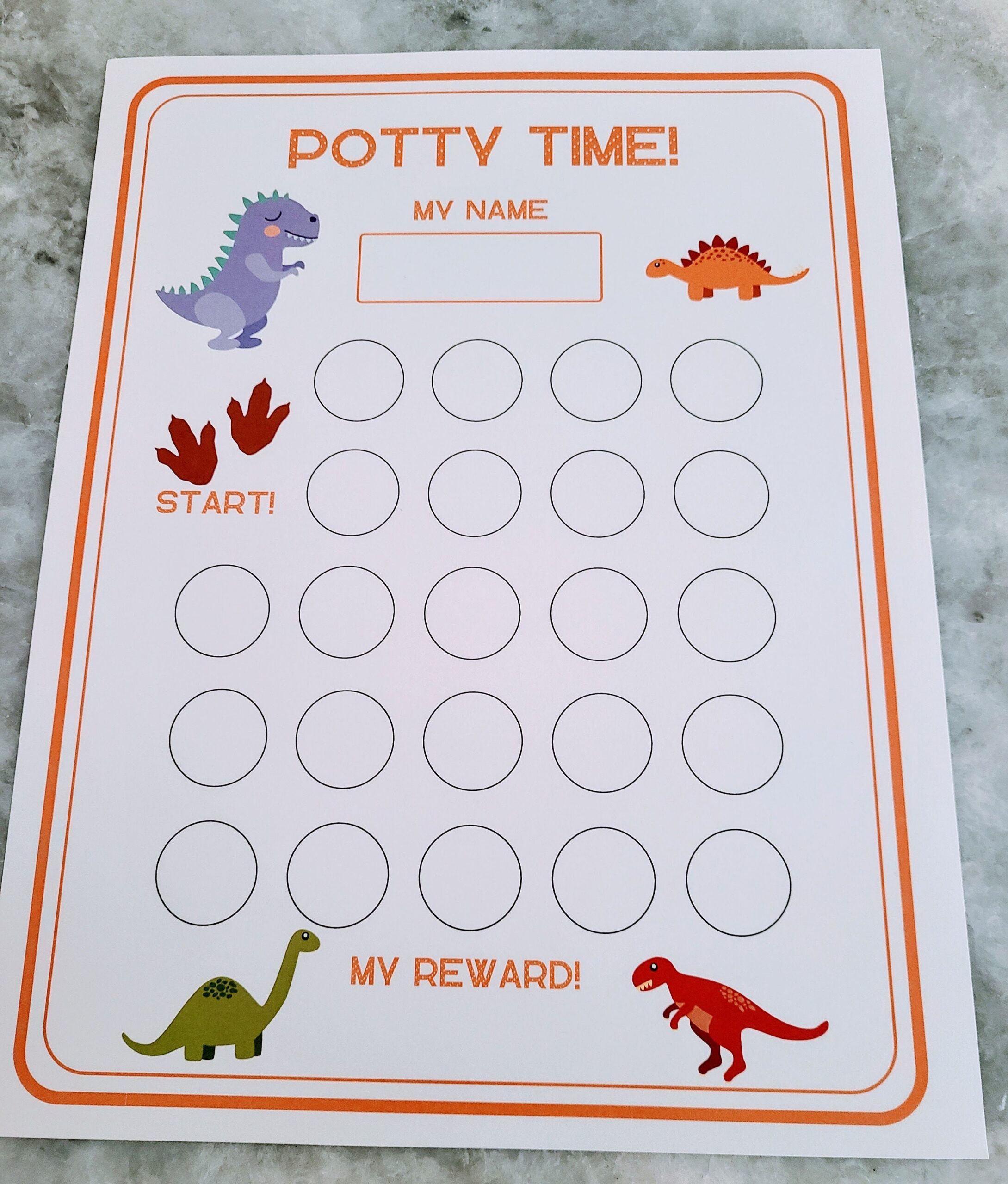 Free Printable Dinosaur Potty Training Chart