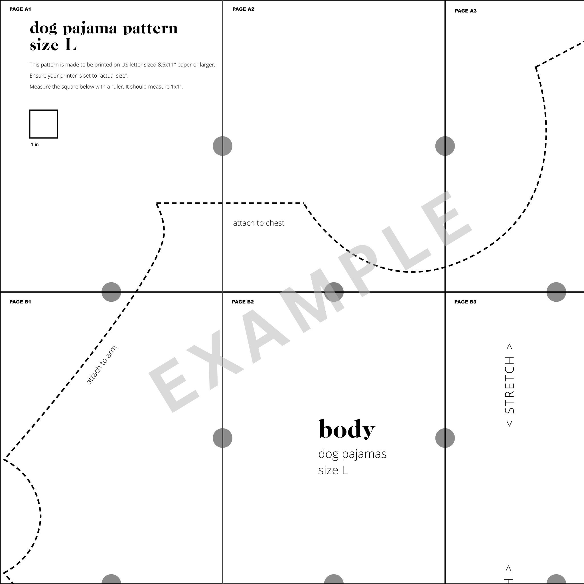 Dog Pajamas Sewing Pattern PDF Download Size XXL Large Dog 
