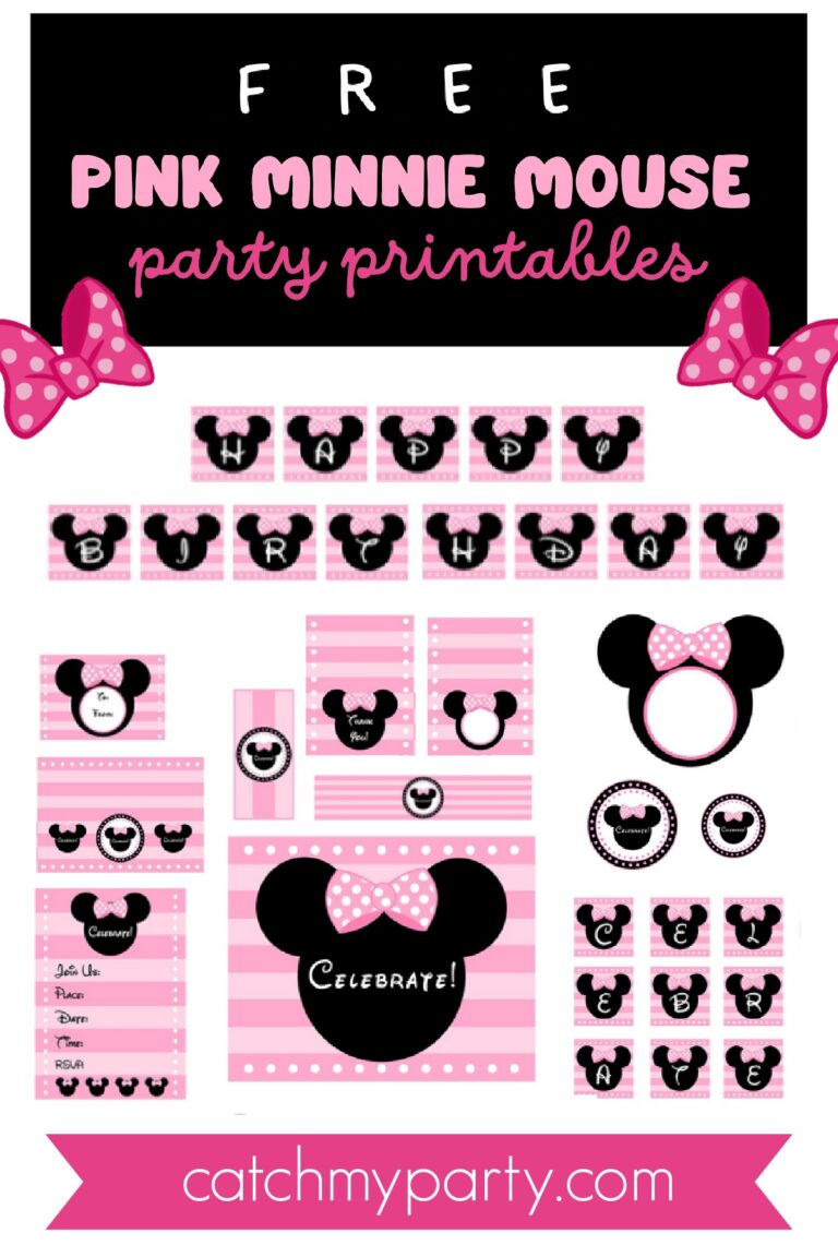 Download These Free Pink Minnie Mouse Party Printables Catch My Party