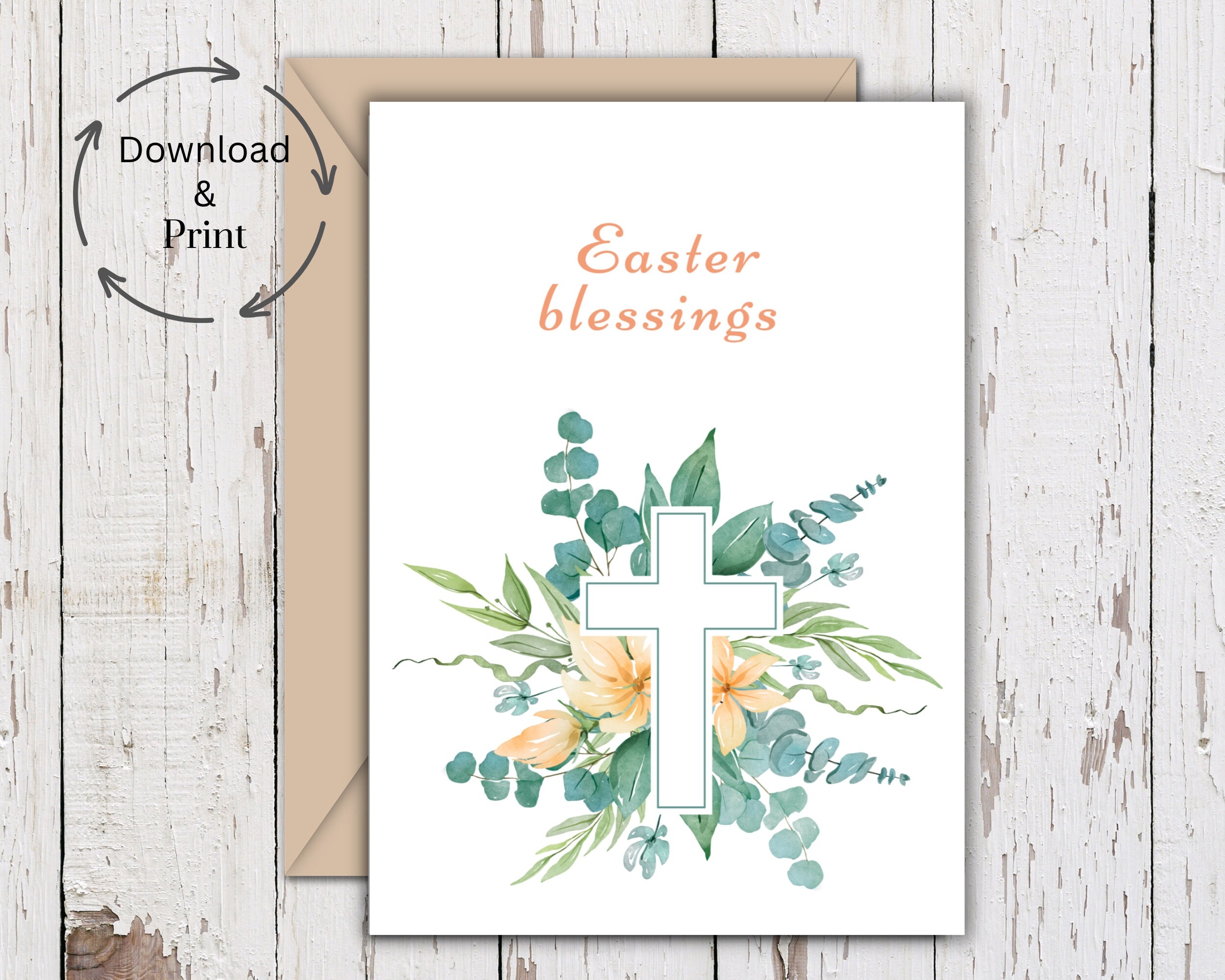 Easter Card Religious Cross Printable Easter Greeting Cards 