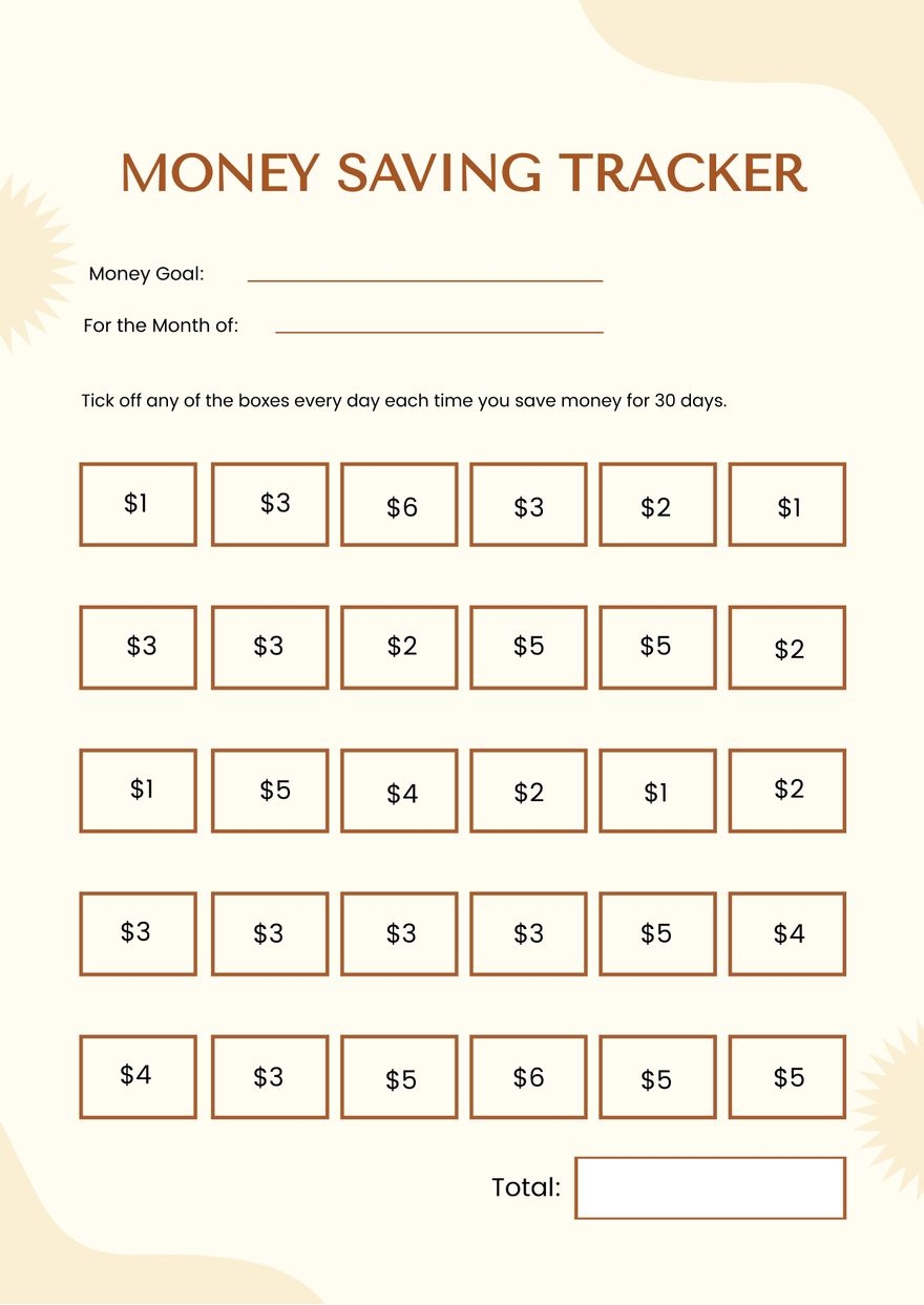 Money Chart Printable