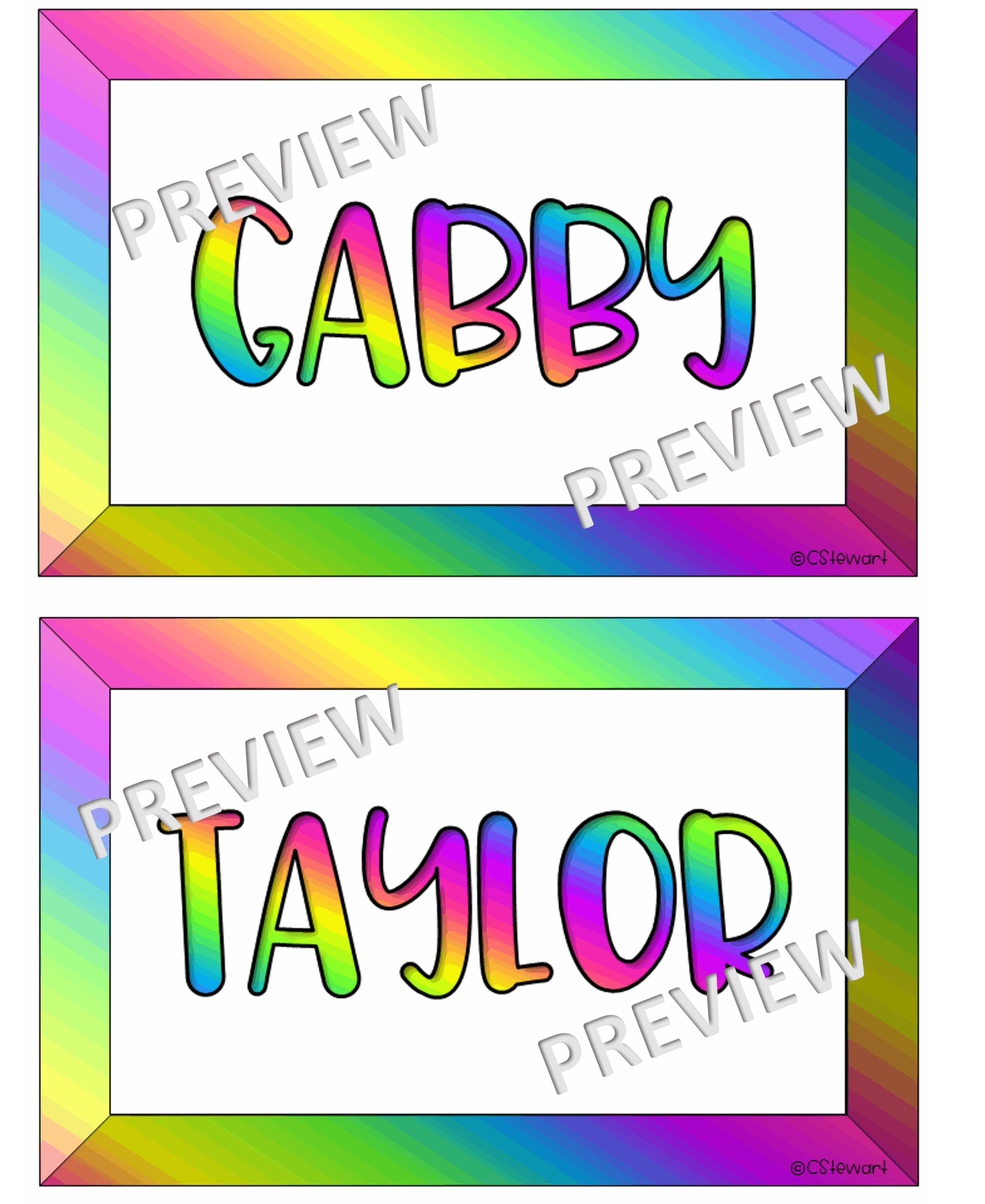 EDITABLE Rainbow Locker Tags Name Tags Labels Rainbow Classroom D cor