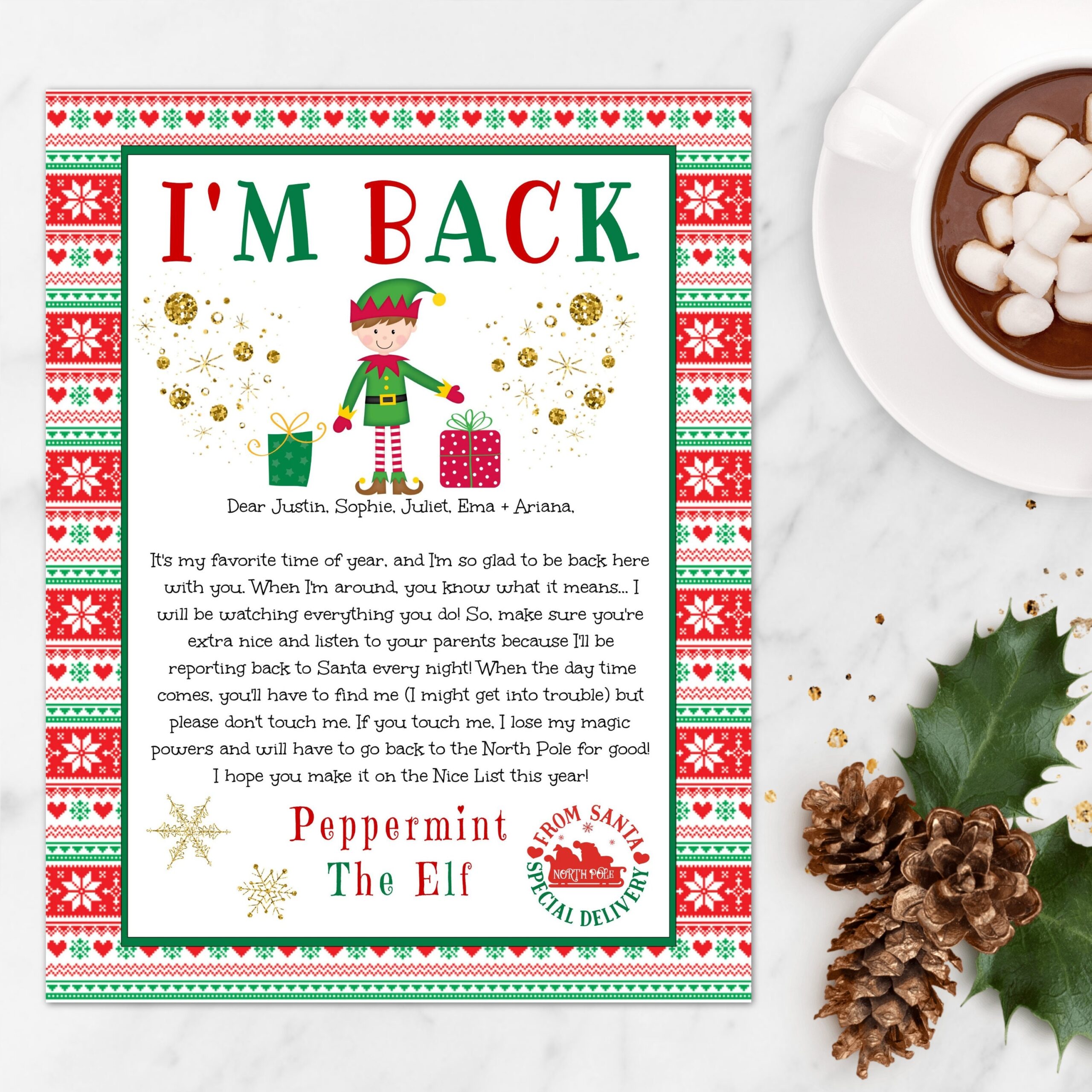 Free Printable Elf Letter Template