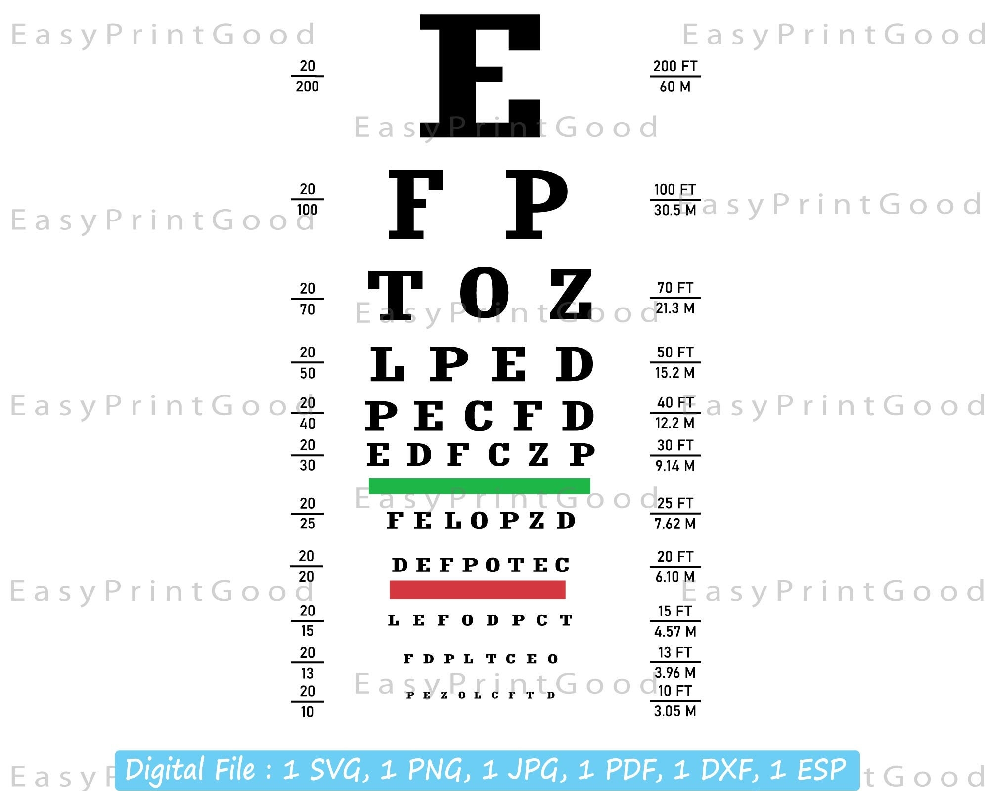 Eye Chart Svg Eye Test Chart For Office Svg Vision Test Svg Eye 