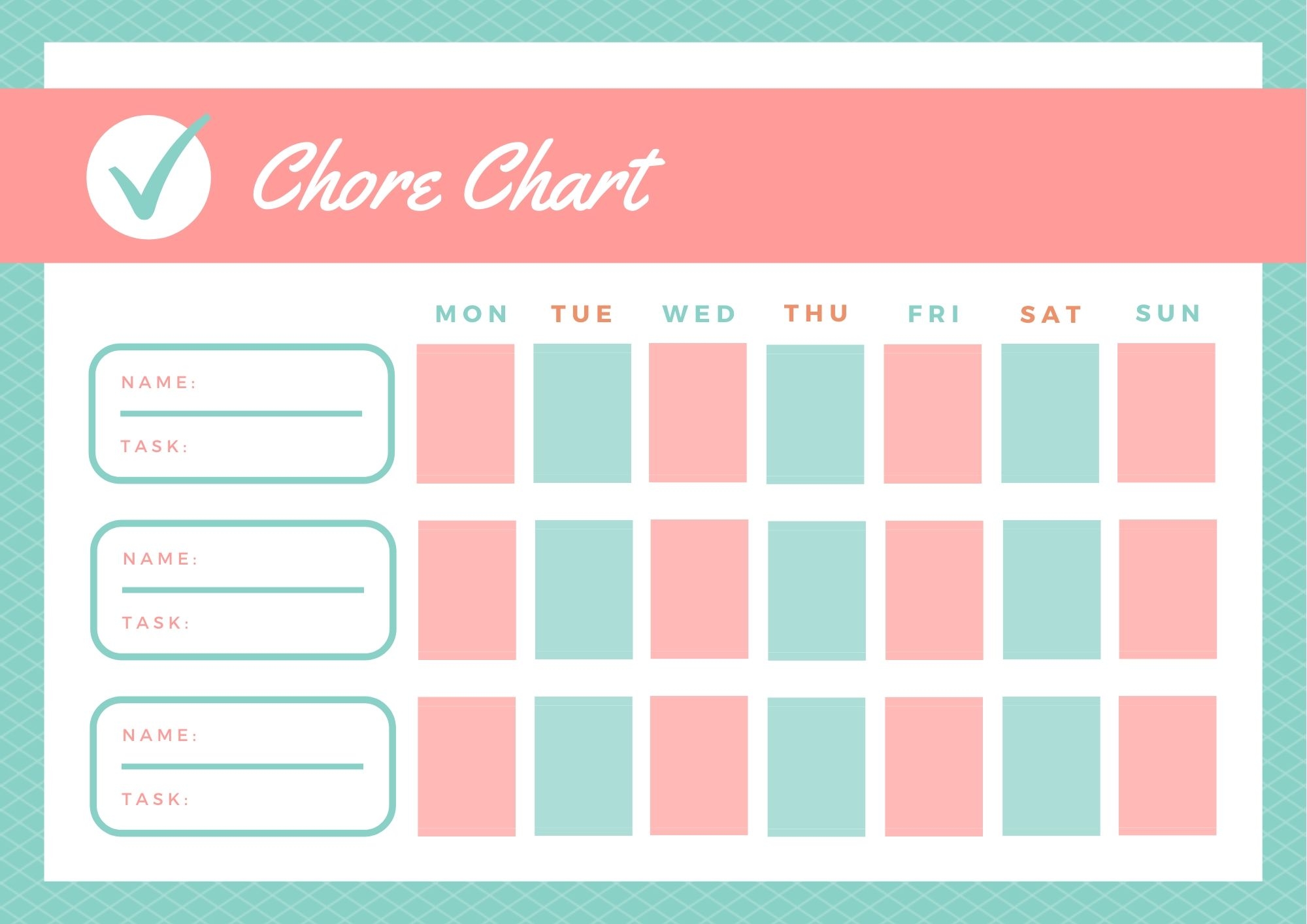 Family Chore Chart Printable