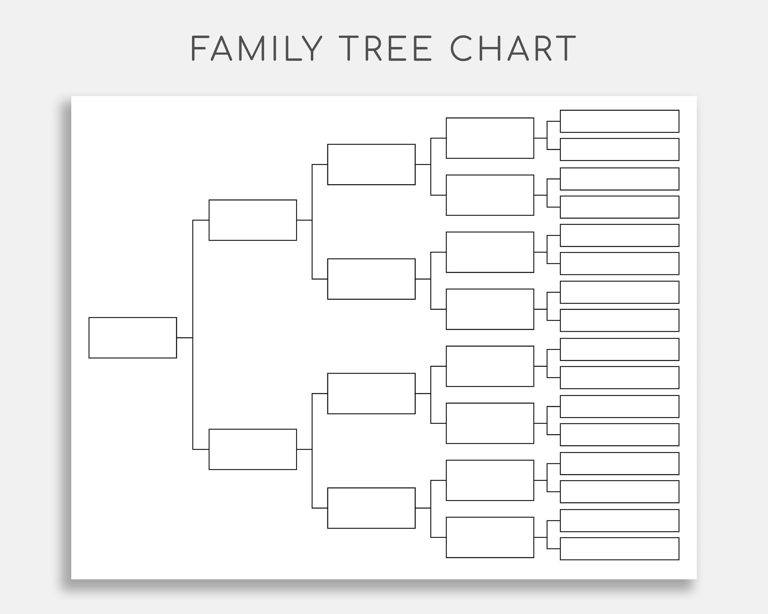 Family Tree Chart Pedigree Chart Genealogy Template Ancestral 