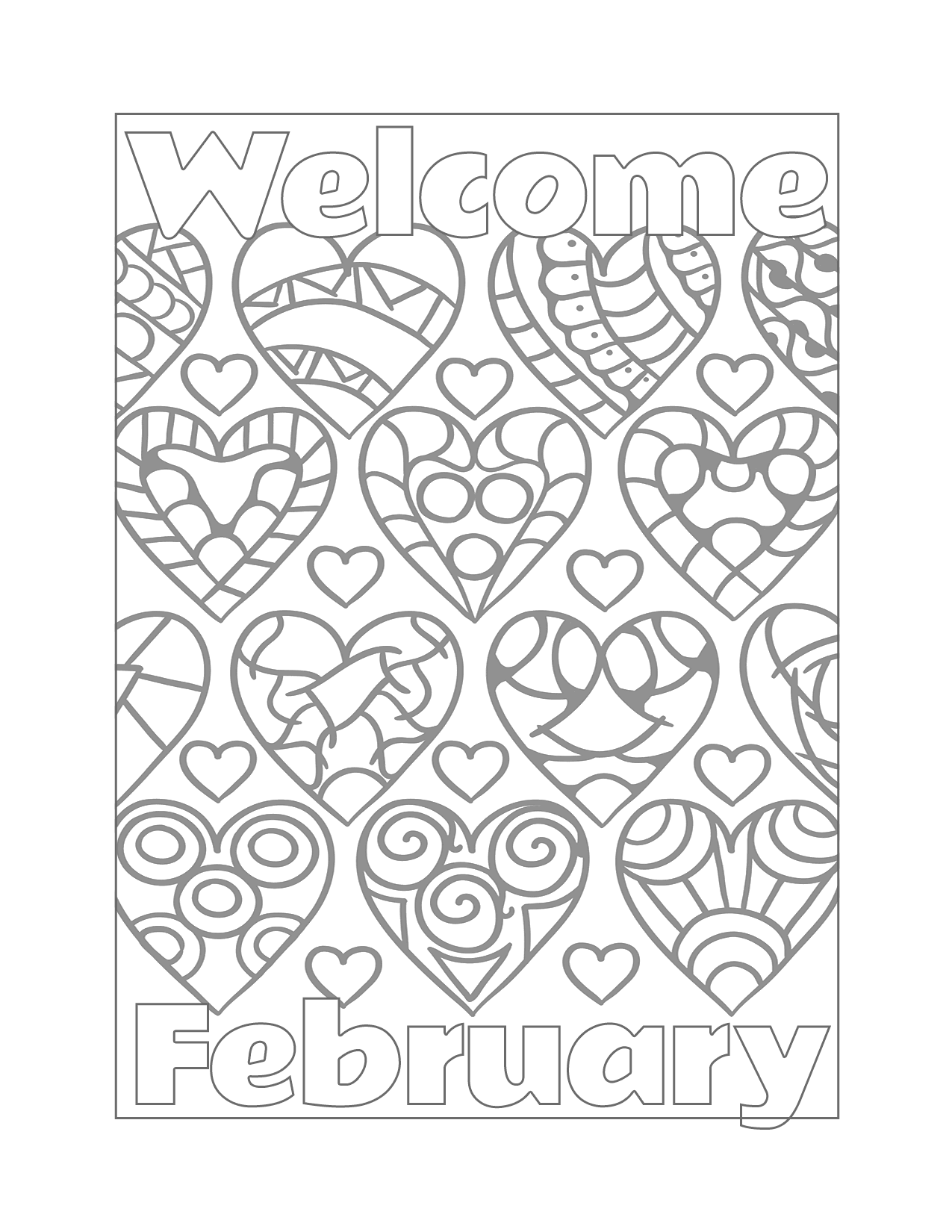 Free Printable February Coloring Sheets