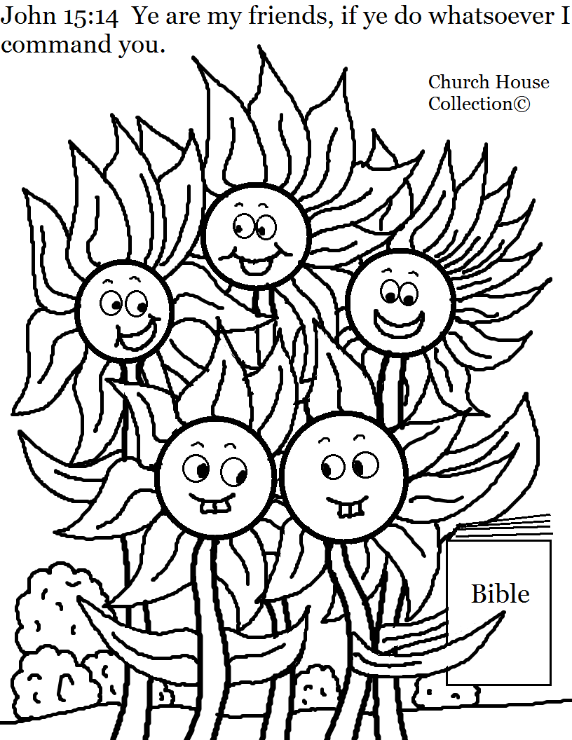 Flower Family Coloring Page For Sunday School