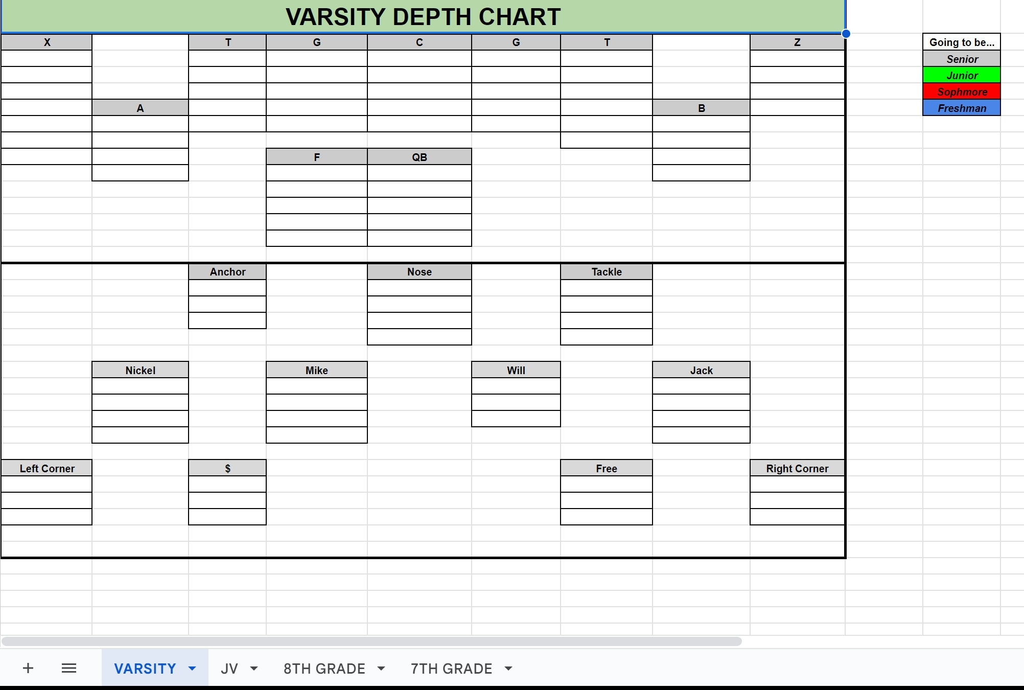 Football Depth Chart Etsy Canada