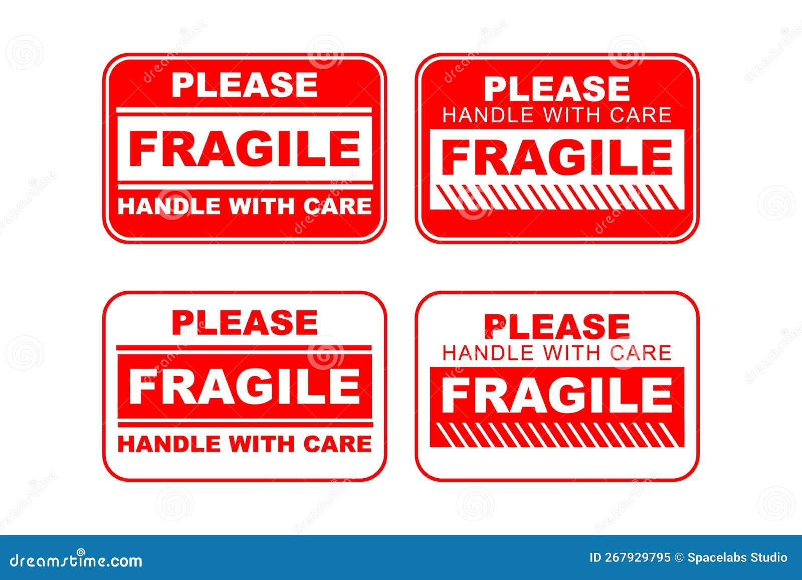 Fragile Sticker Graphic Design Template Stock Vector 