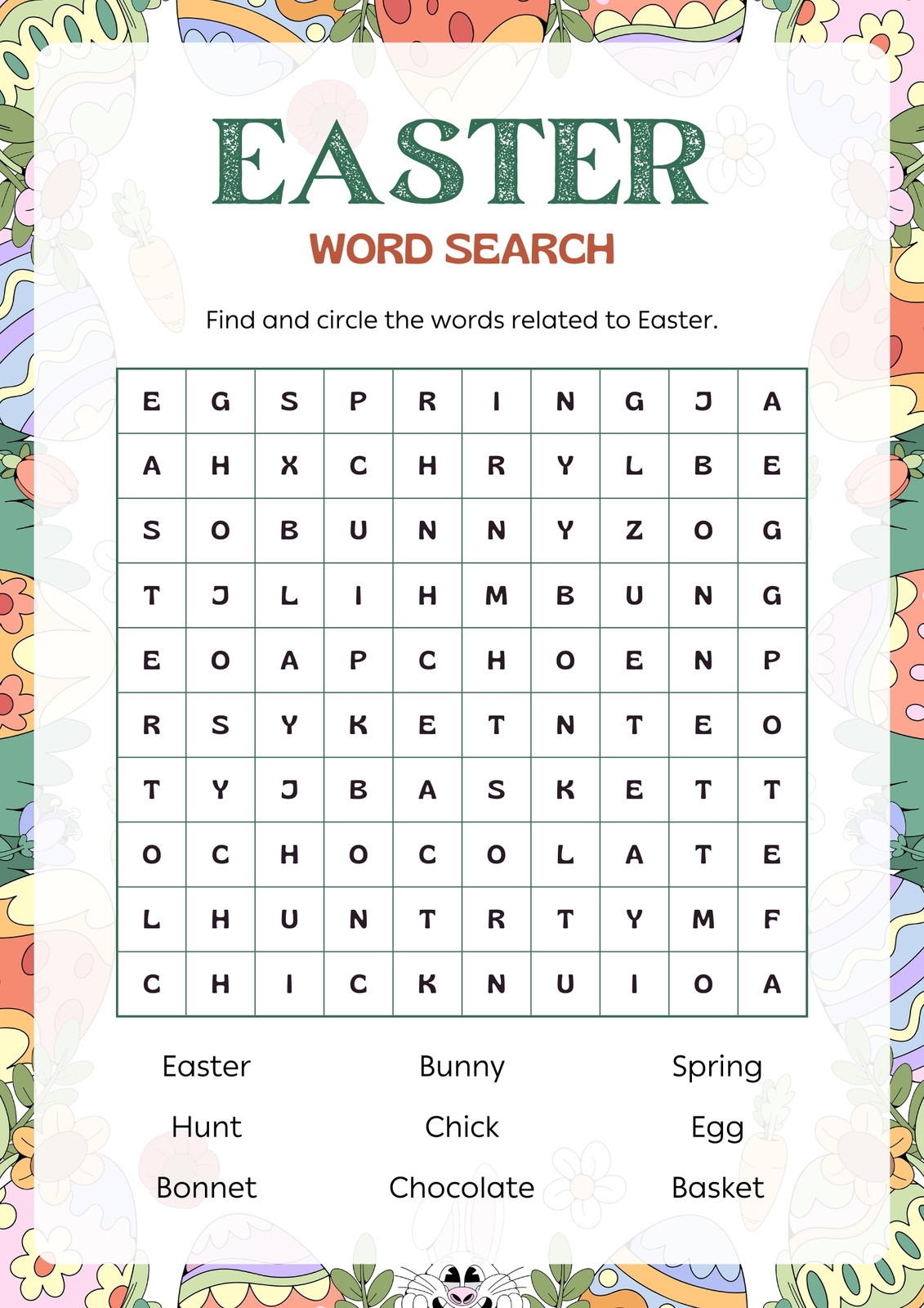 Free Custom Printable Easter Worksheet Templates Canva
