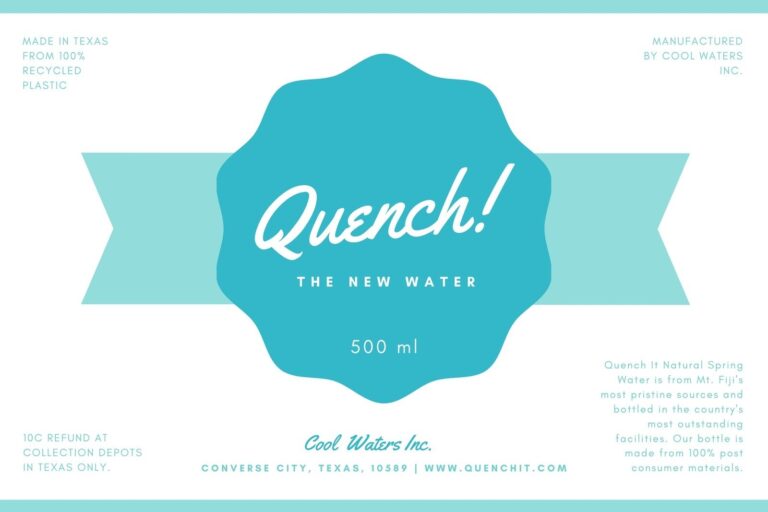 Free Custom Printable Water Bottle Label Templates Canva